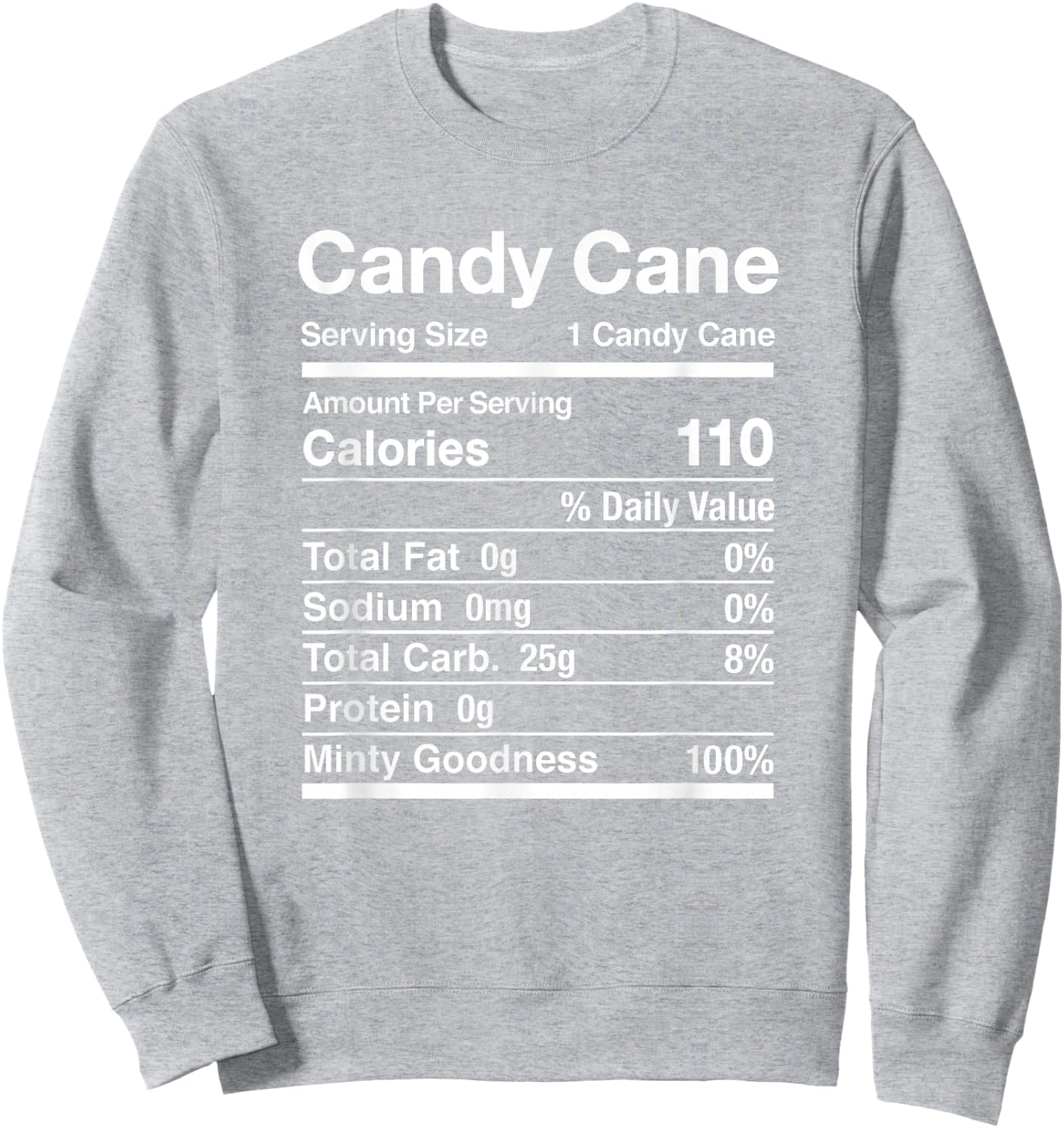 Candy Cane Nutrition Facts Christmas Matching Sweatshirt - Sweatshirt | Ash