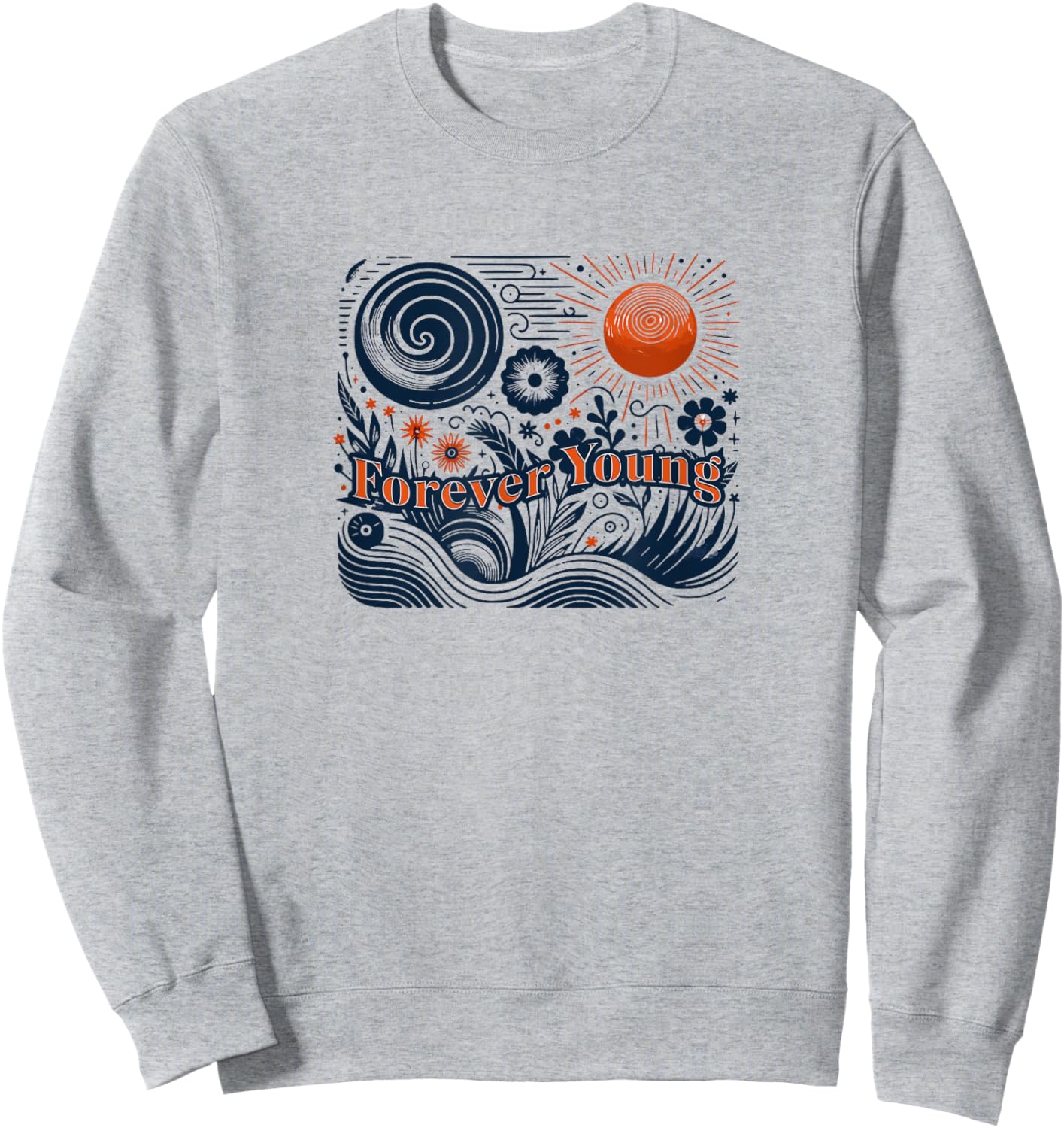 Forever Young Vintage Graphic Sweatshirt - Sweatshirt | Ash