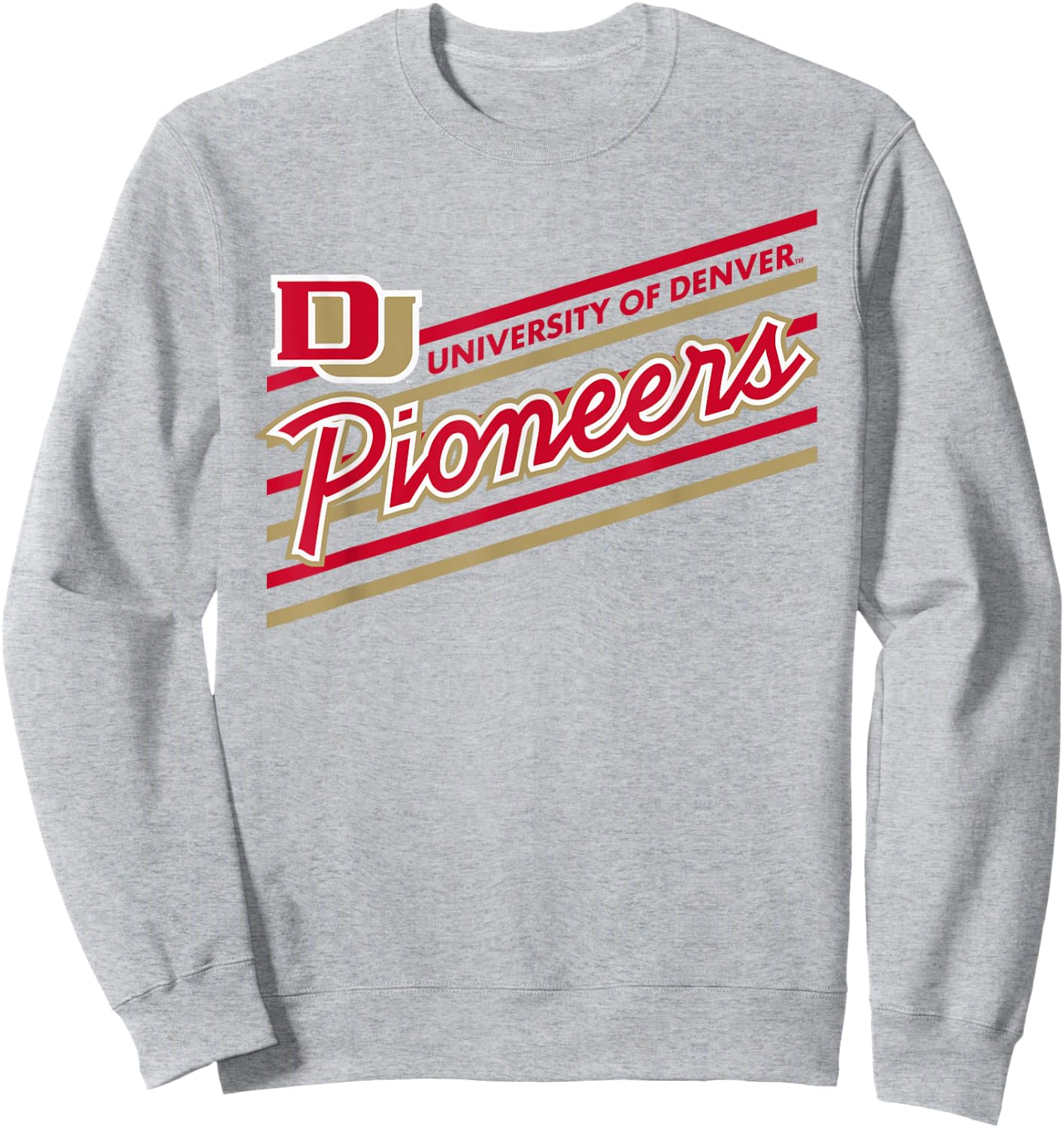 Denver Pioneers Retro Performer Gray Officially Licensed Sweatshirt - Sweatshirt | Ash