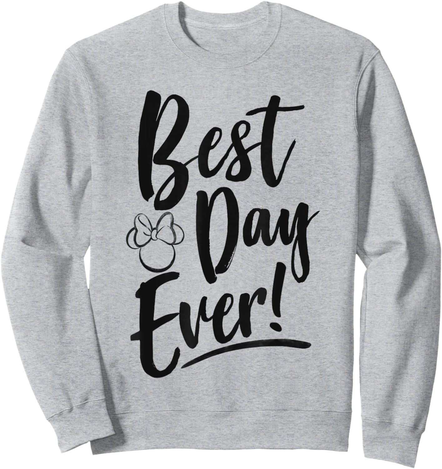 Disney Minnie Mouse Best Day Ever! Small Head Outline Sweatshirt - Sweatshirt | Ash