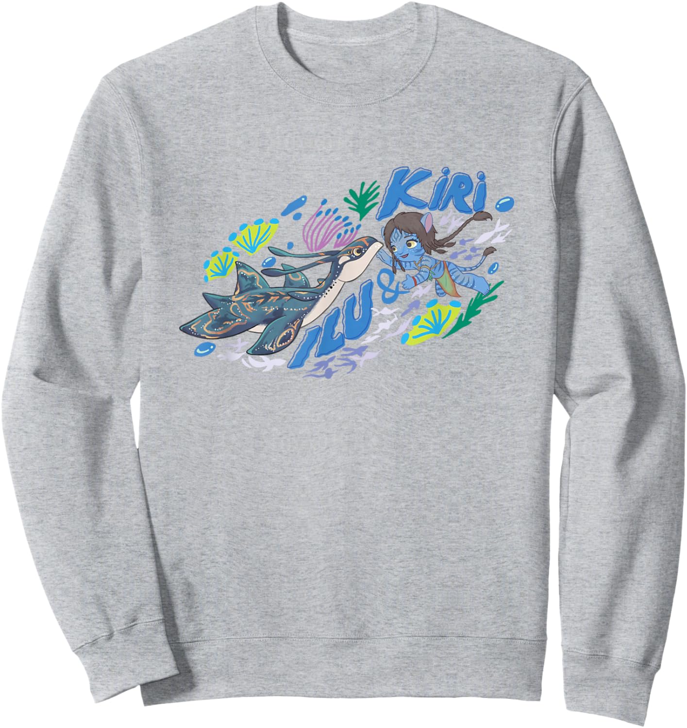 Avatar: The Way Of Water Cute Kiri & Ilu Best Friends Logo Sweatshirt - Sweatshirt | Ash