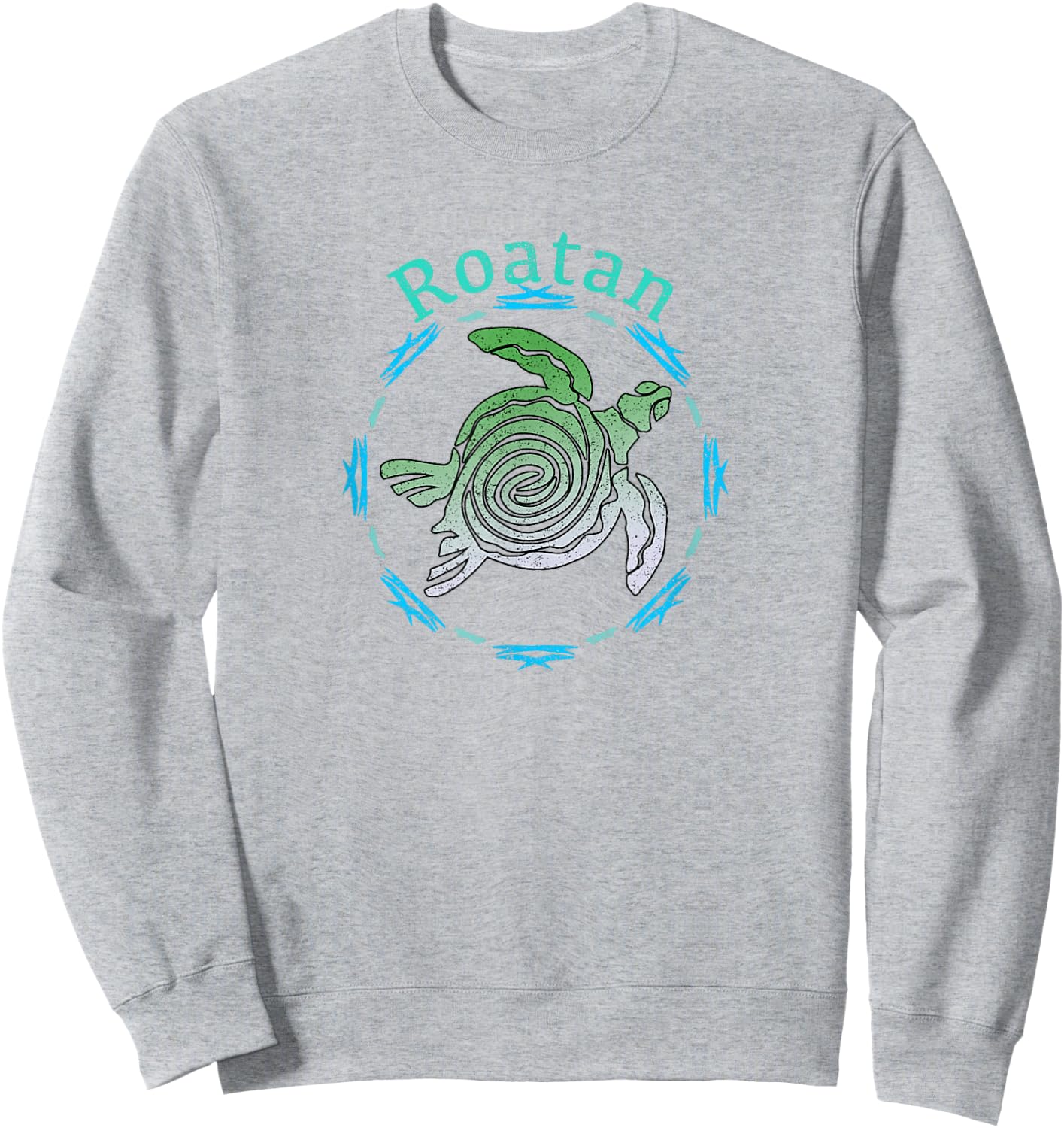 Roatan Vintage Tribal Turtle Gift Sweatshirt - Sweatshirt | Ash
