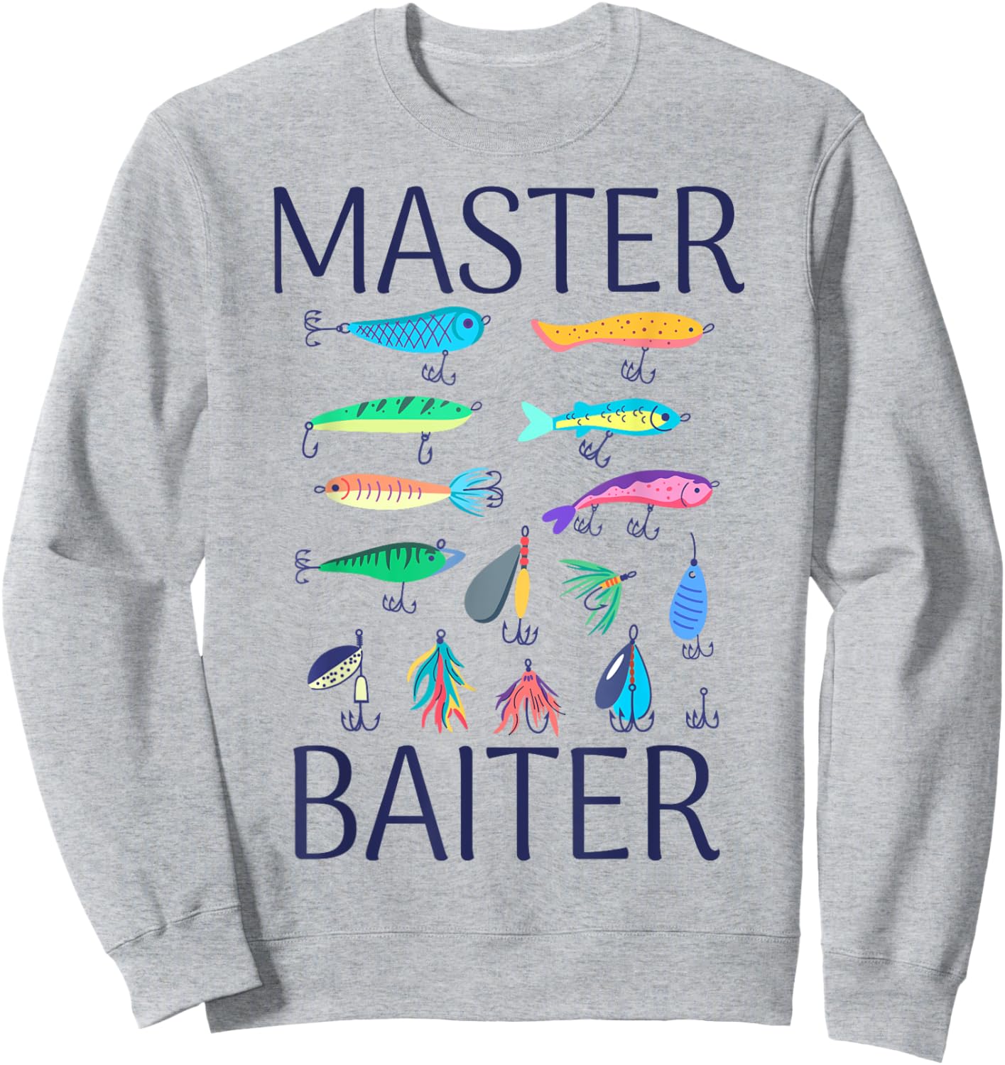 Fishing-Shirt Kids Toddler Boys Girls Master Baiter Funny Sweatshirt - Sweatshirt | Ash