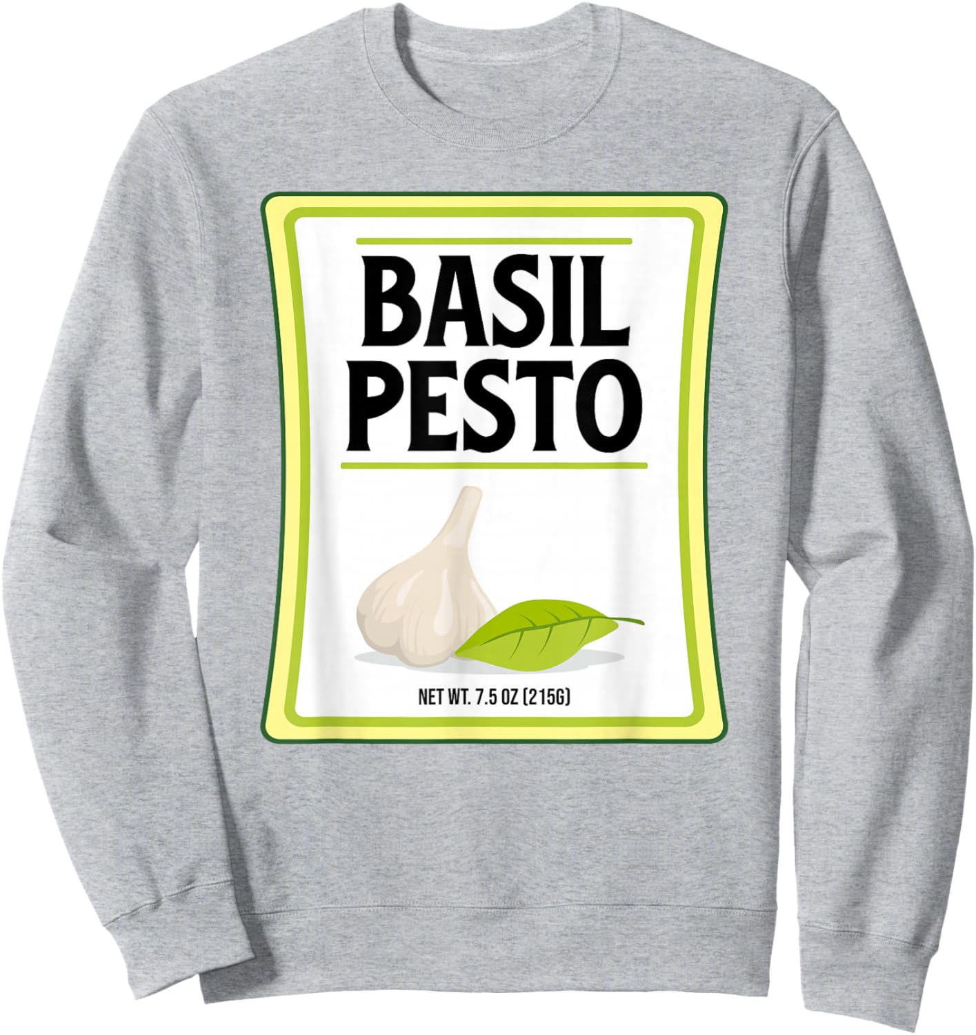 Pesto Basil Costume Lazy Halloween Condiment Group Matching Sweatshirt - Sweatshirt | Ash