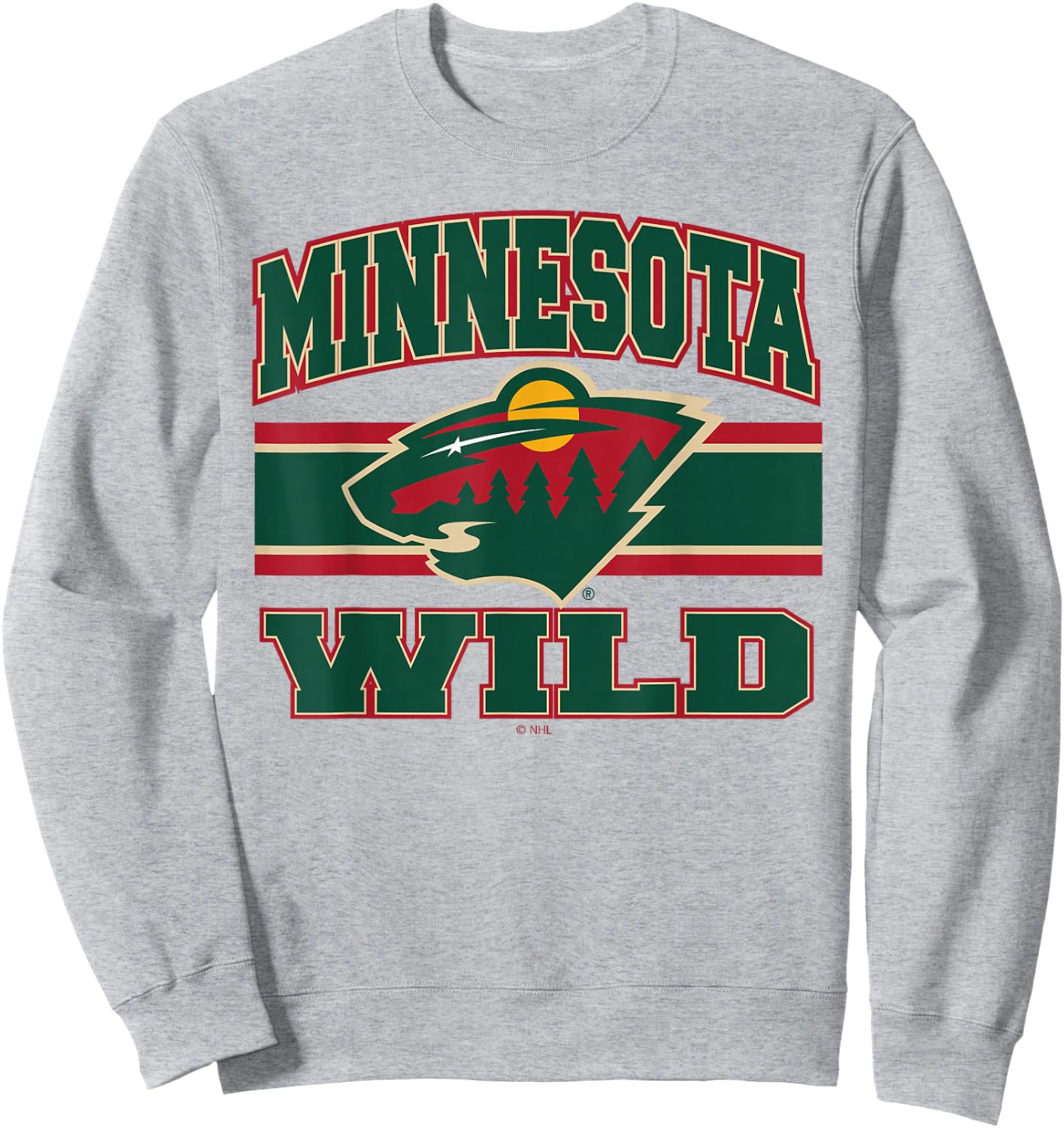 Minnesota Wild Stripe Gray Officially Licensed Sweatshirt - Sweatshirt | Ash