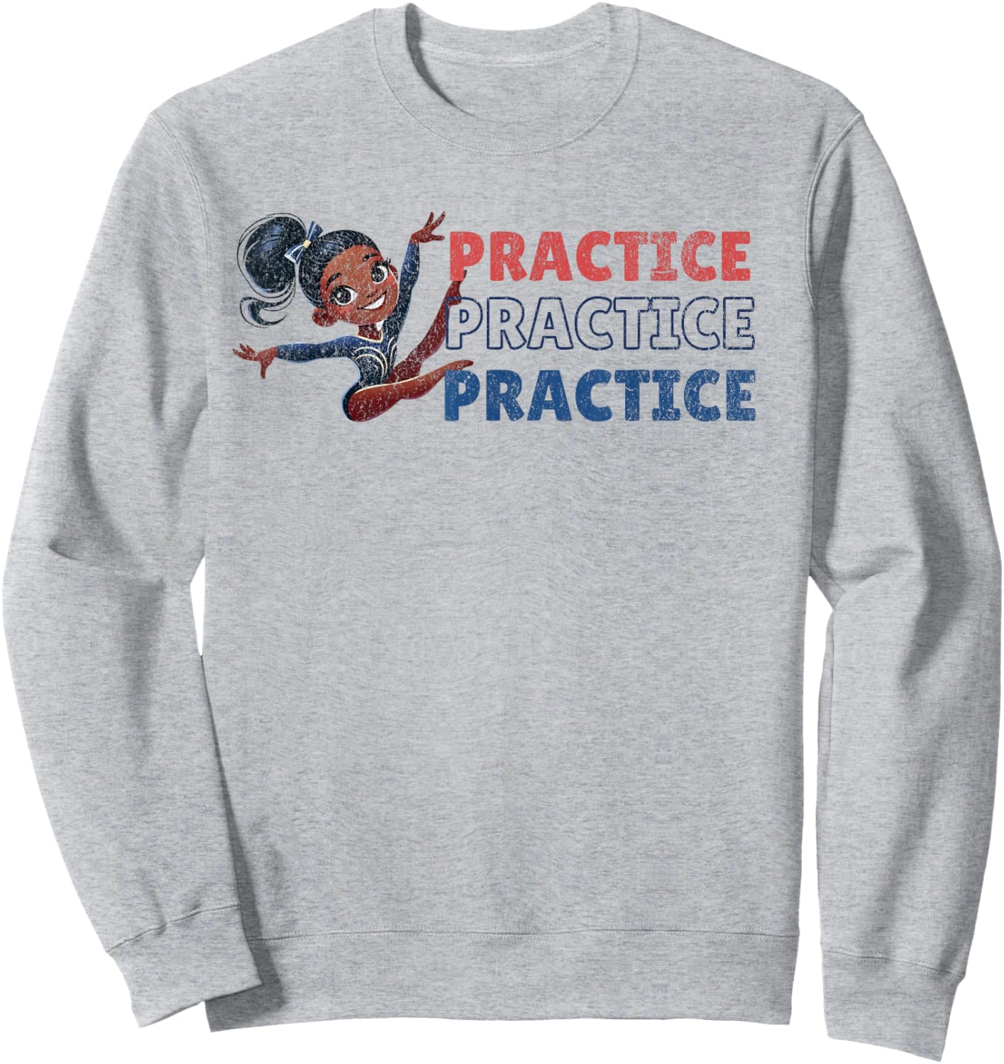 Simone T Practice Practice Retro Boys and Girls Sweatshirt - Sweatshirt | Ash