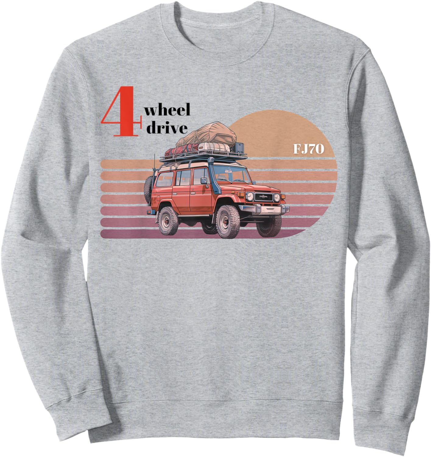 FJ70 4 Wheel drive 4x4 off road adventure Sweatshirt - Sweatshirt | Ash