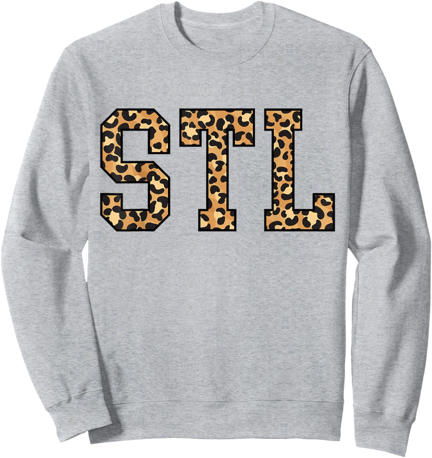 STL Leopard Pattern St. Louis Sweatshirt - Sweatshirt | Ash