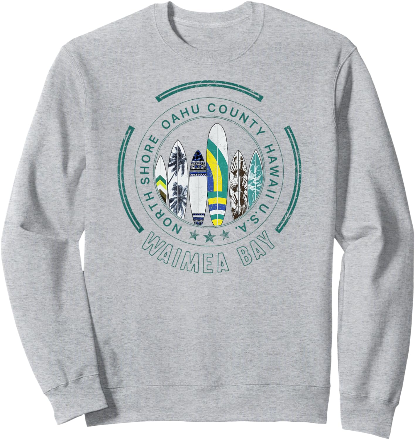 Hawaii Waimea Bay Hawaiian Surfing Sweatshirt - Sweatshirt | Ash