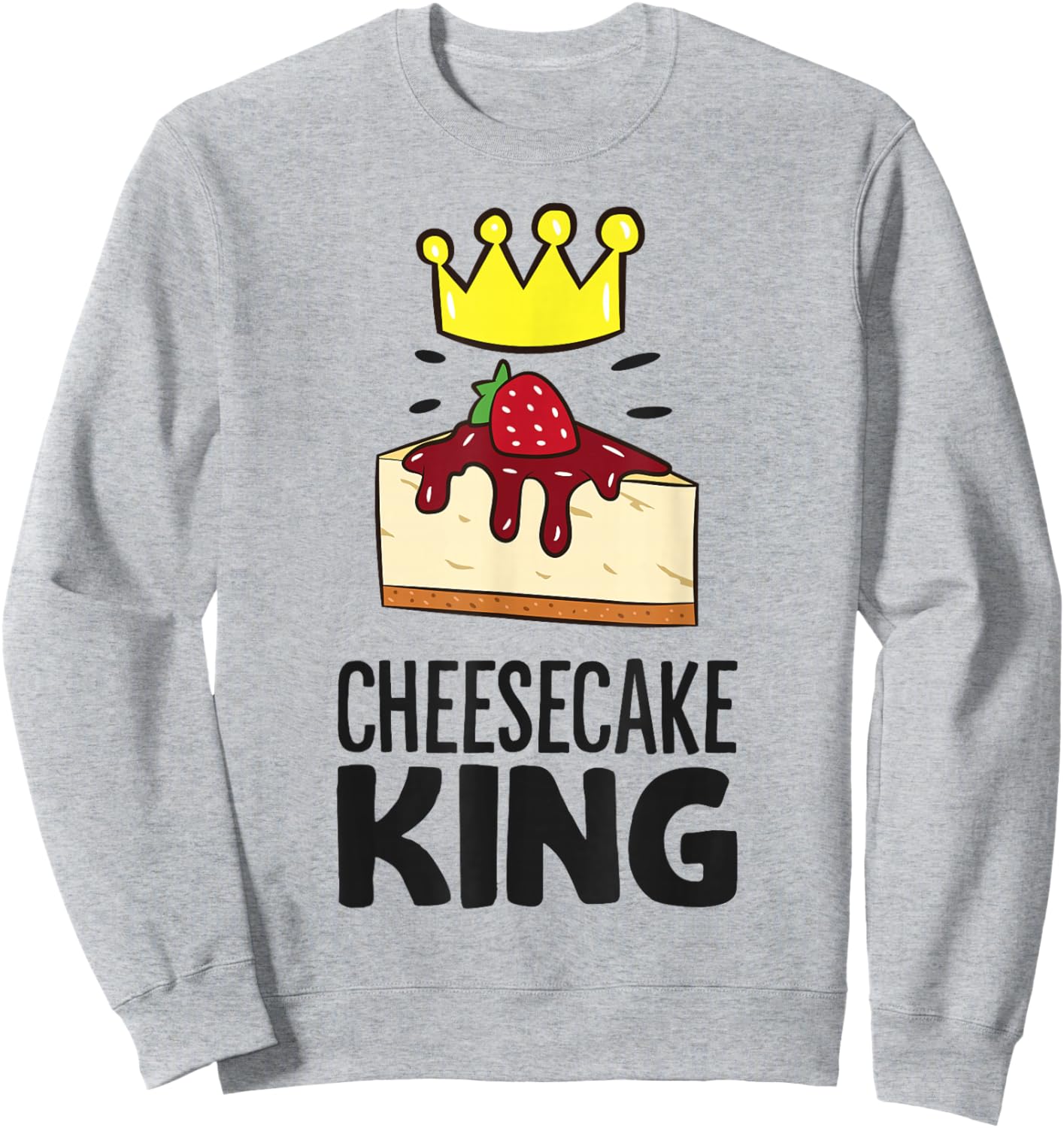 Cheesecake King Men Boys Strawberry Cheesecake Sweatshirt - Sweatshirt | Ash