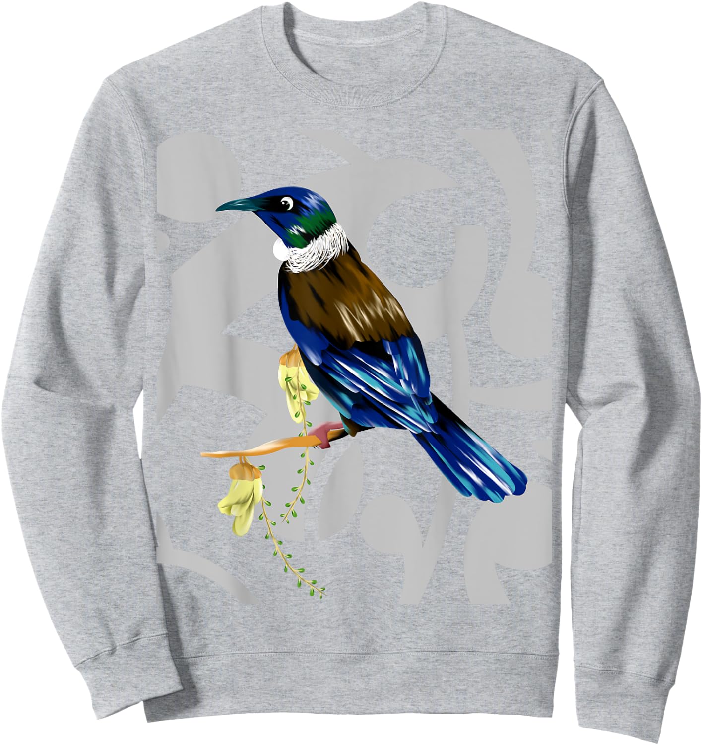 Tui New Zealand Bird Maori Koru Pattern. Sweatshirt - Sweatshirt | Ash