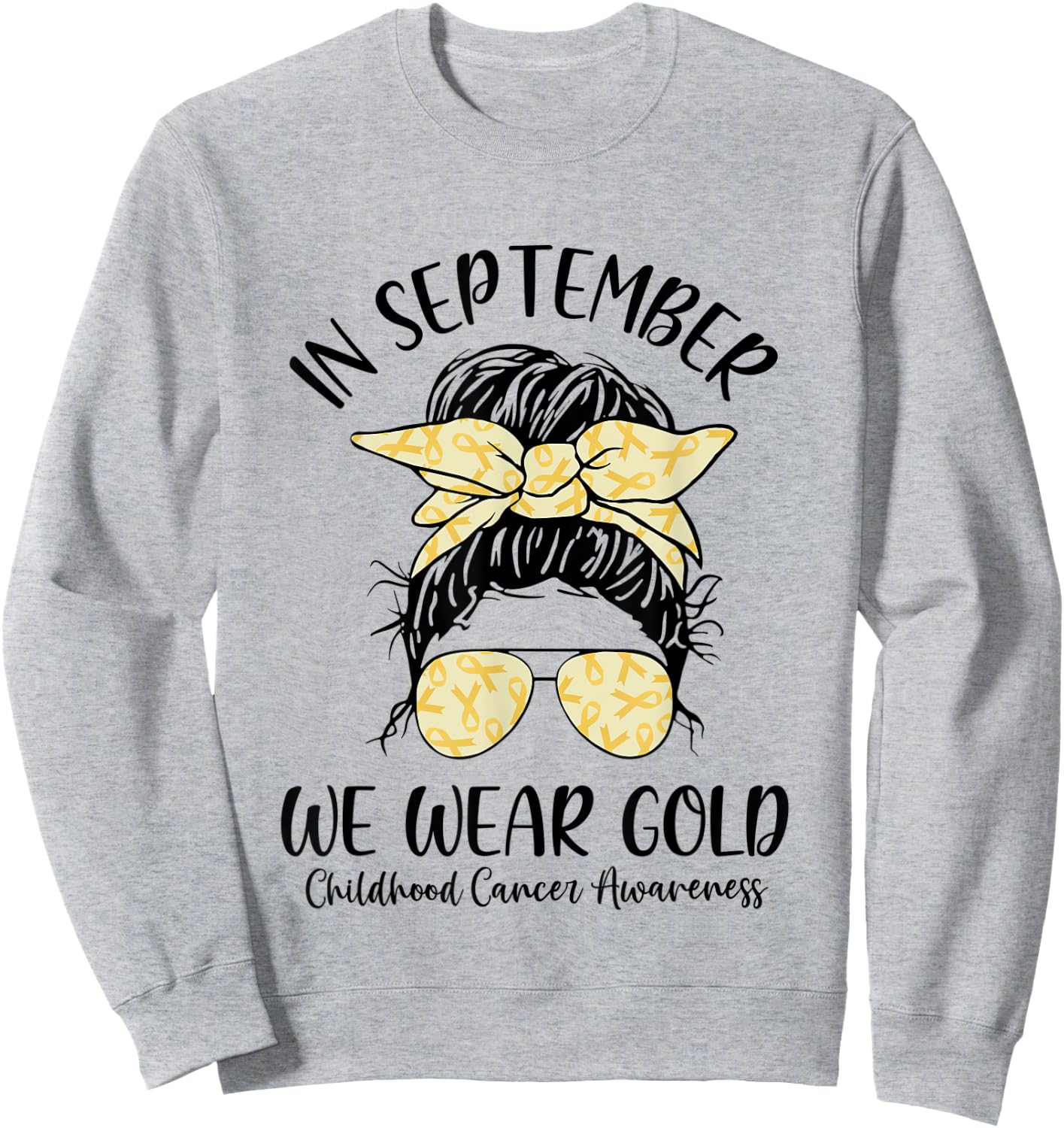 In September We Wear Gold Childhood Cancer Awareness Women Sweatshirt - Sweatshirt | Ash