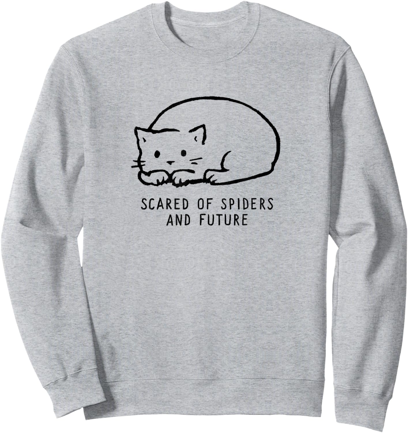 Threadless Fox Shiver Scared of Spiders And Future Graphic Sweatshirt - Sweatshirt | Ash