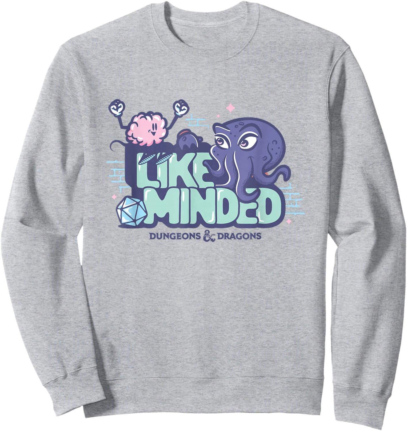 Dungeons & Dragons Like Minded Cute Brain & Mind Flayer Sweatshirt - Sweatshirt | Ash