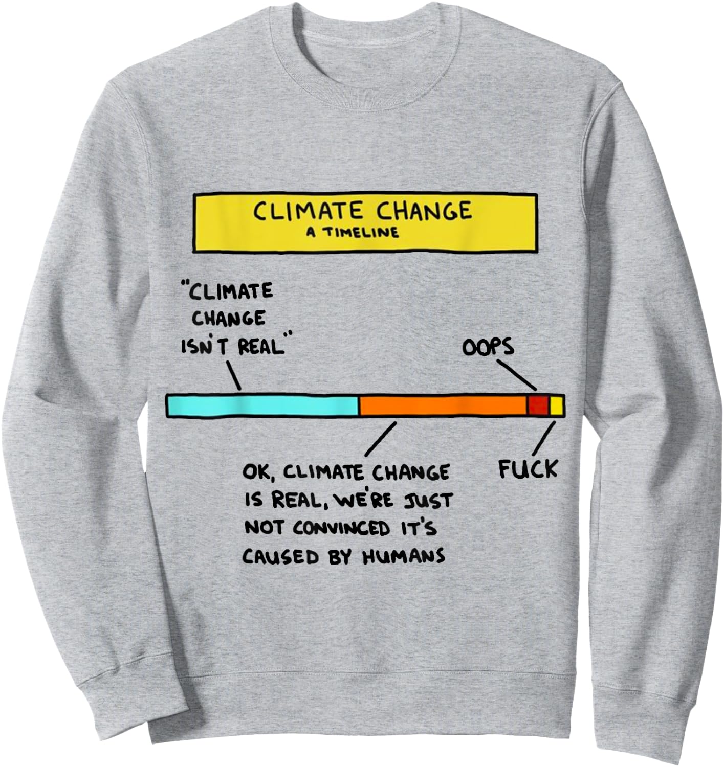 Climate Change Timeline Environment Environmentalist Funny Sweatshirt - Sweatshirt | Ash