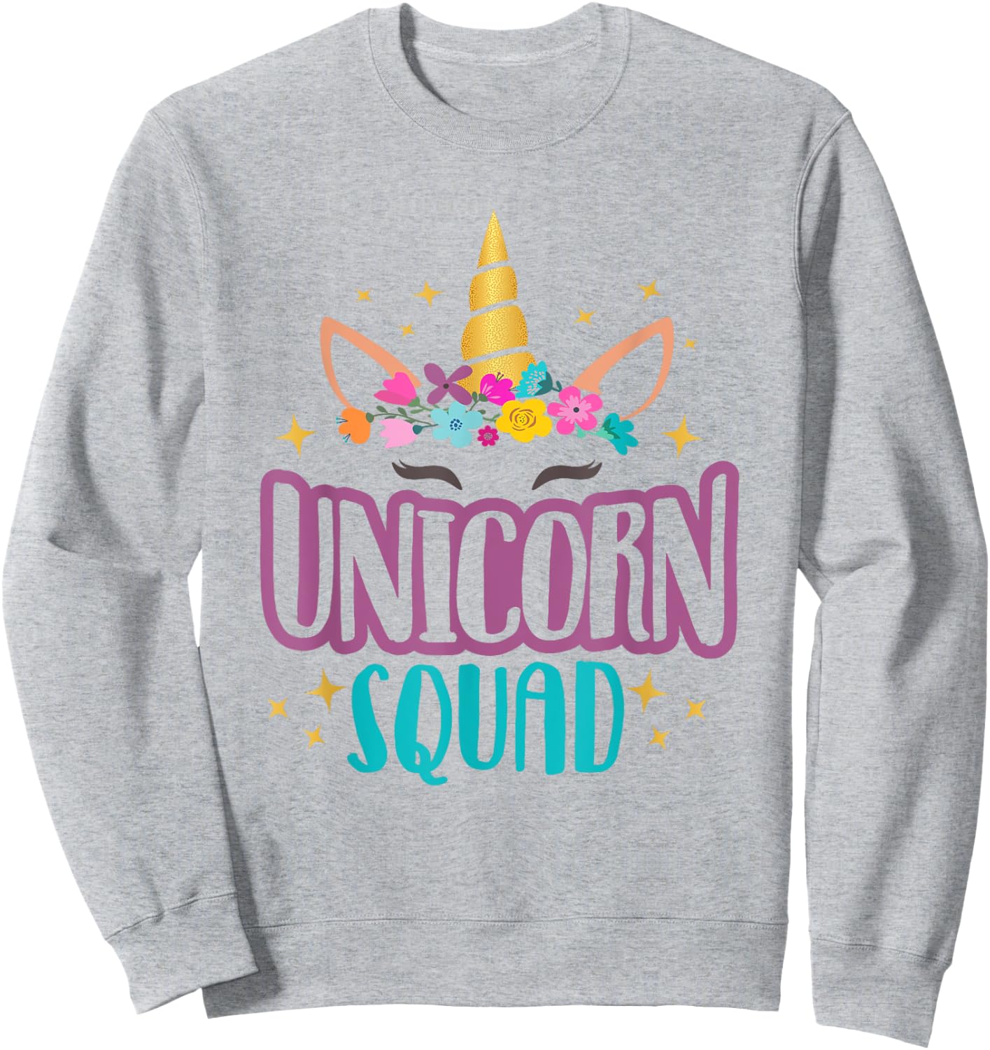 Unicorn Squad Unicorns Girls Birthday Party Matching Gift Sweatshirt - Sweatshirt | Ash