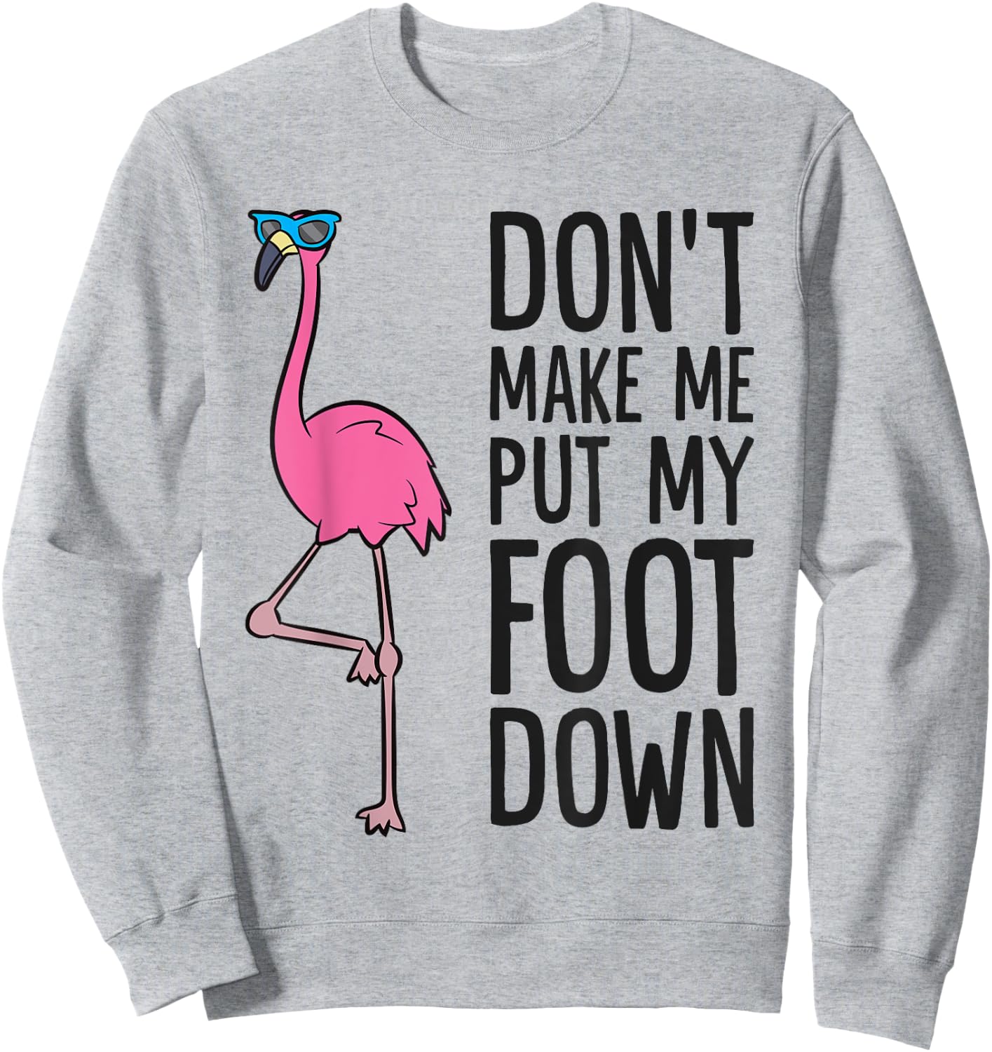 Cool Flamingo Don't Make Me Put My Foot Down Sweatshirt - Sweatshirt | Ash