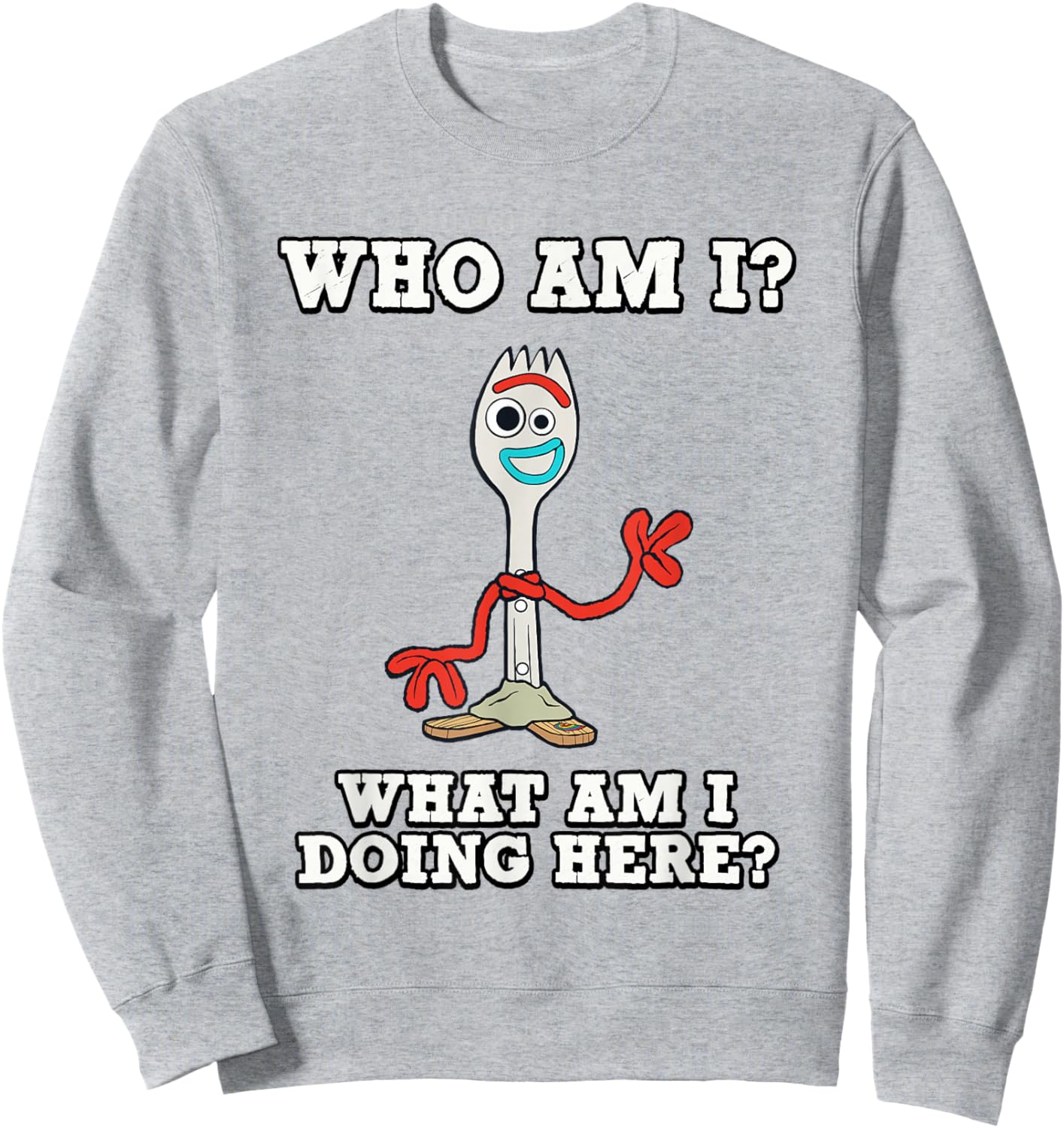 Disney Pixar Toy Story 4 Who Am I? Forky Portrait Sweatshirt - Sweatshirt | Ash