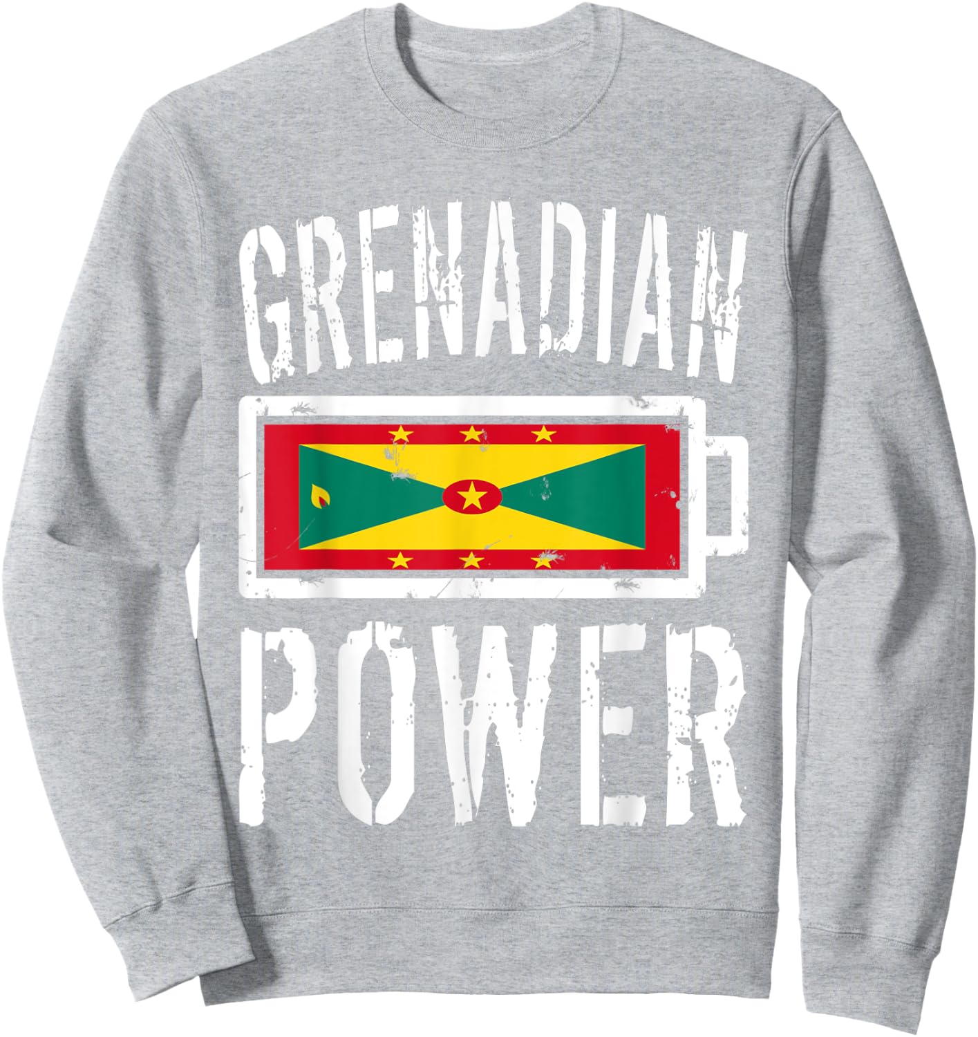 Grenada Flag | Grenadian Power Battery Proud Sweatshirt - Sweatshirt | Ash