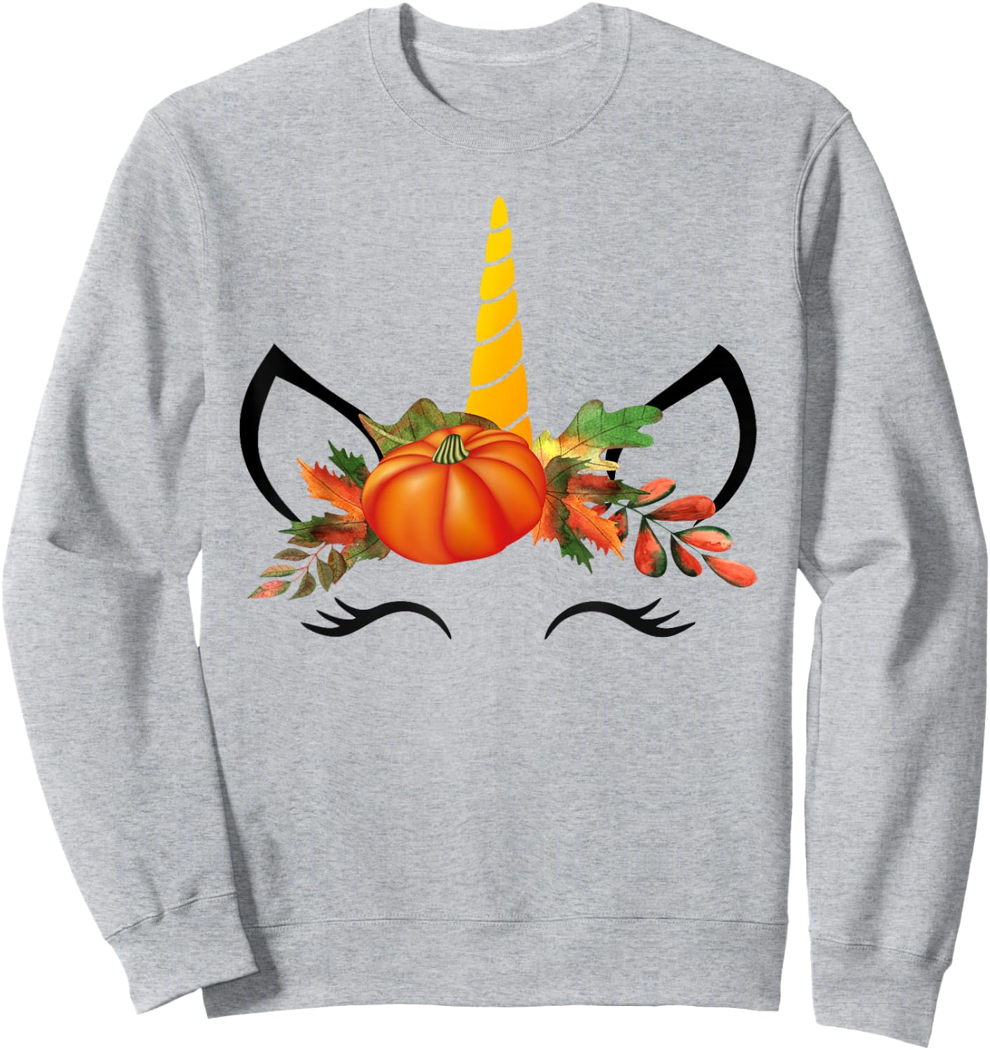 Cute Unicorn Pumpkin Shirts for Kids Halloween Thanksgiving Sweatshirt - Sweatshirt | Ash