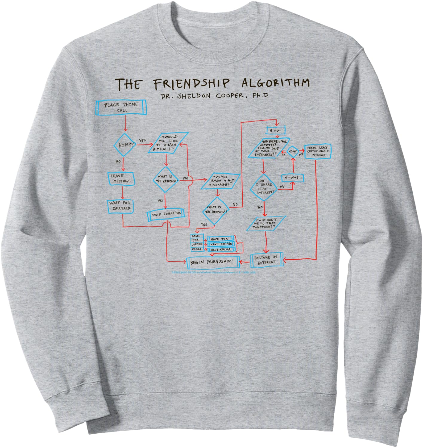 The Big Bang Theory The Friendship Algorithm Sweatshirt - Sweatshirt | Ash