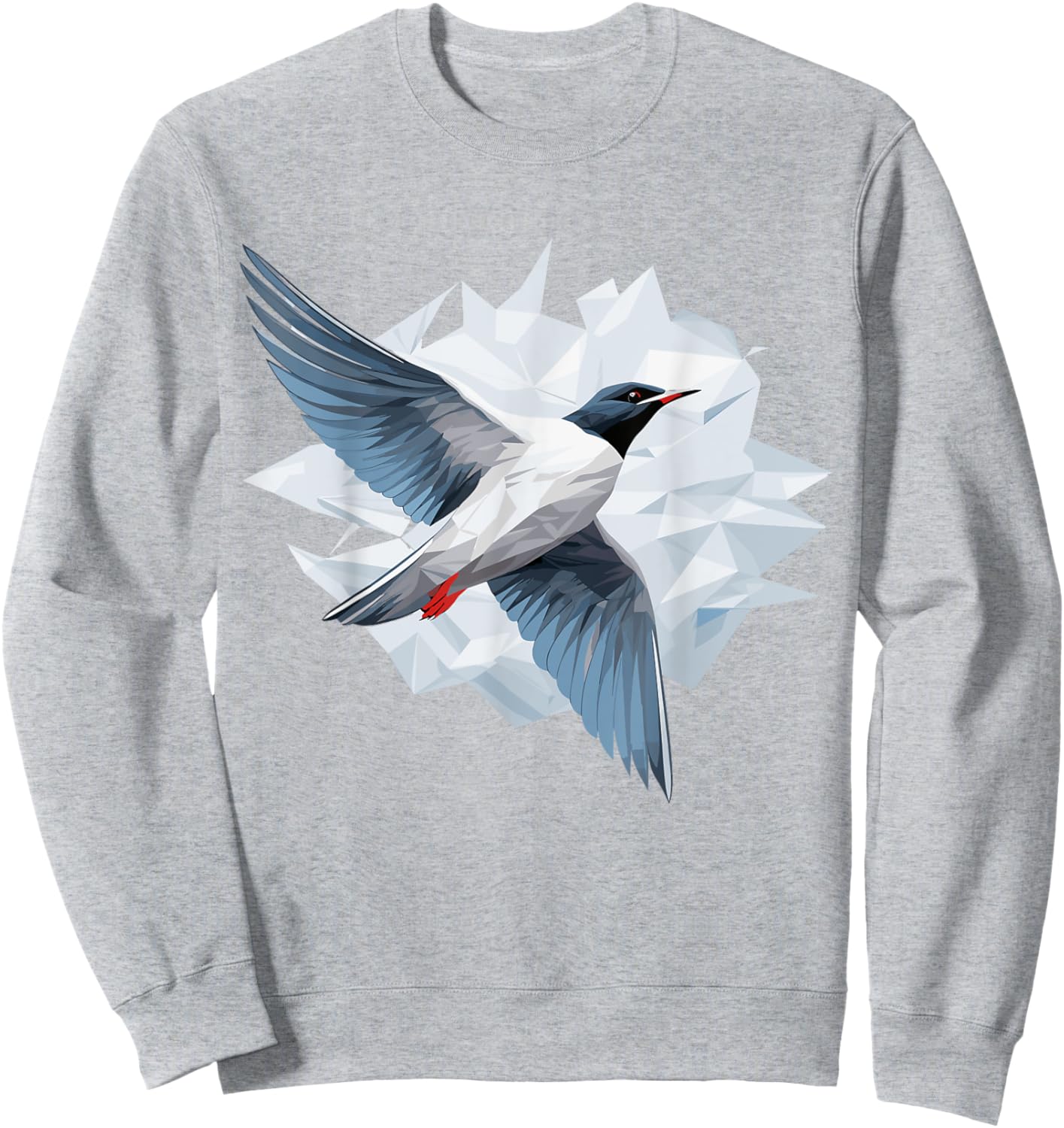 Arctic Tern Bird Geometric Patten Art, Cute Arctic Tern Love Sweatshirt - Sweatshirt | Ash