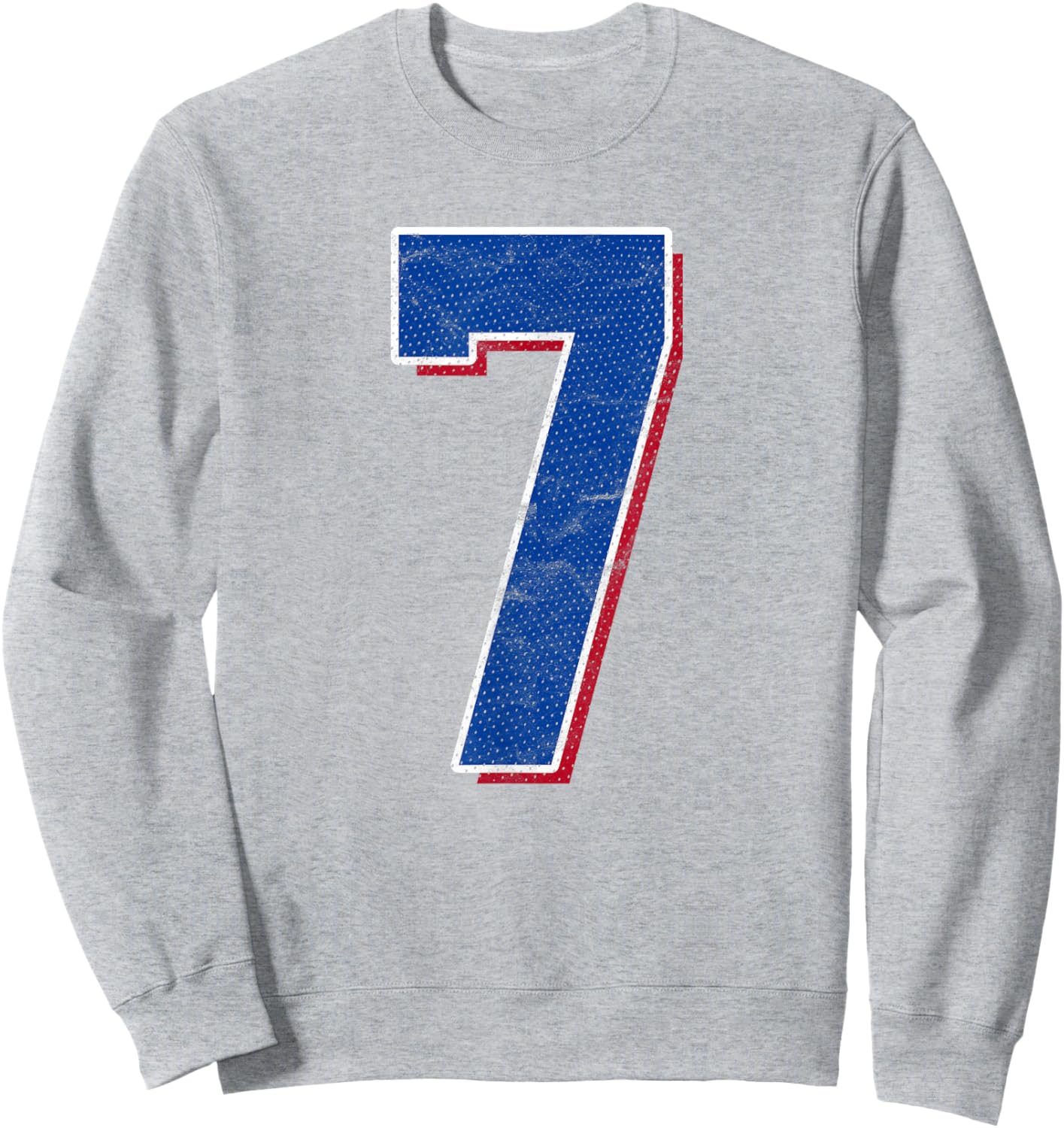 Number 7 Numbered Uniform Sports Team Jersey 7th Birthday Sweatshirt - Sweatshirt | Ash