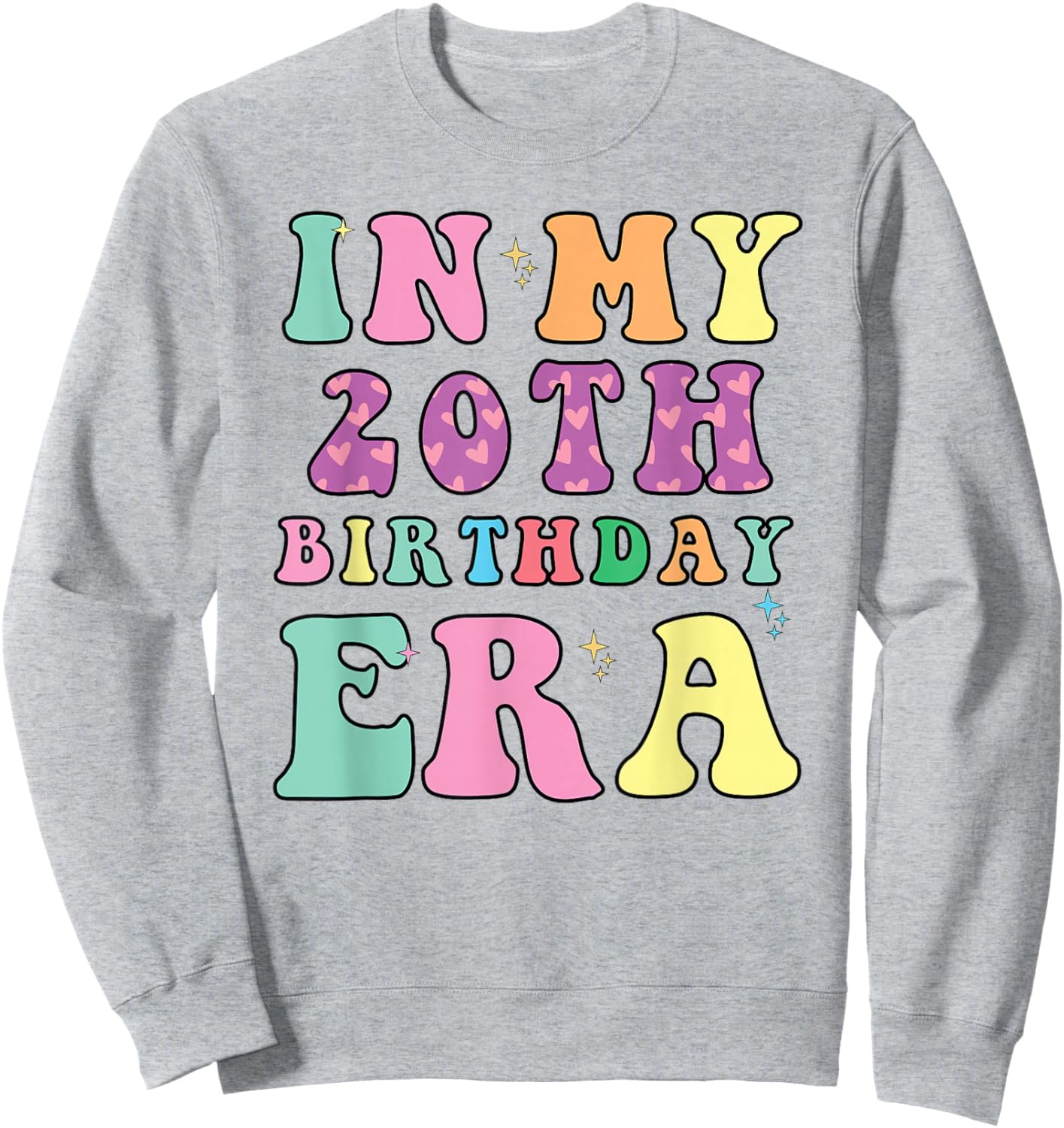 In My 20th Birthday Era Groovy Retro 20 Years Old Birthday Sweatshirt - Sweatshirt | Ash