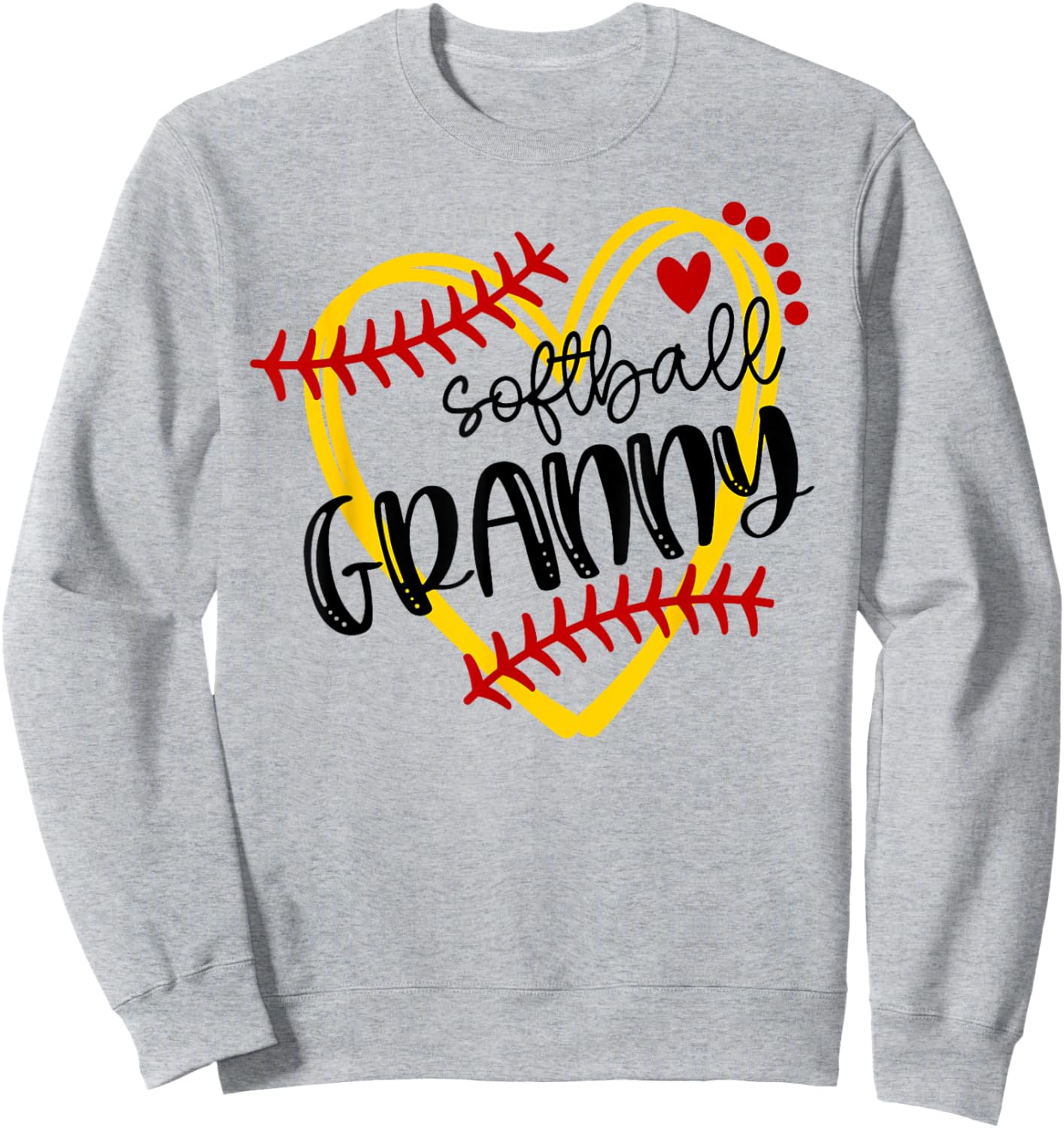 Personalized Softball Heart Cute Granny Women Softball Sweatshirt - Sweatshirt | Ash