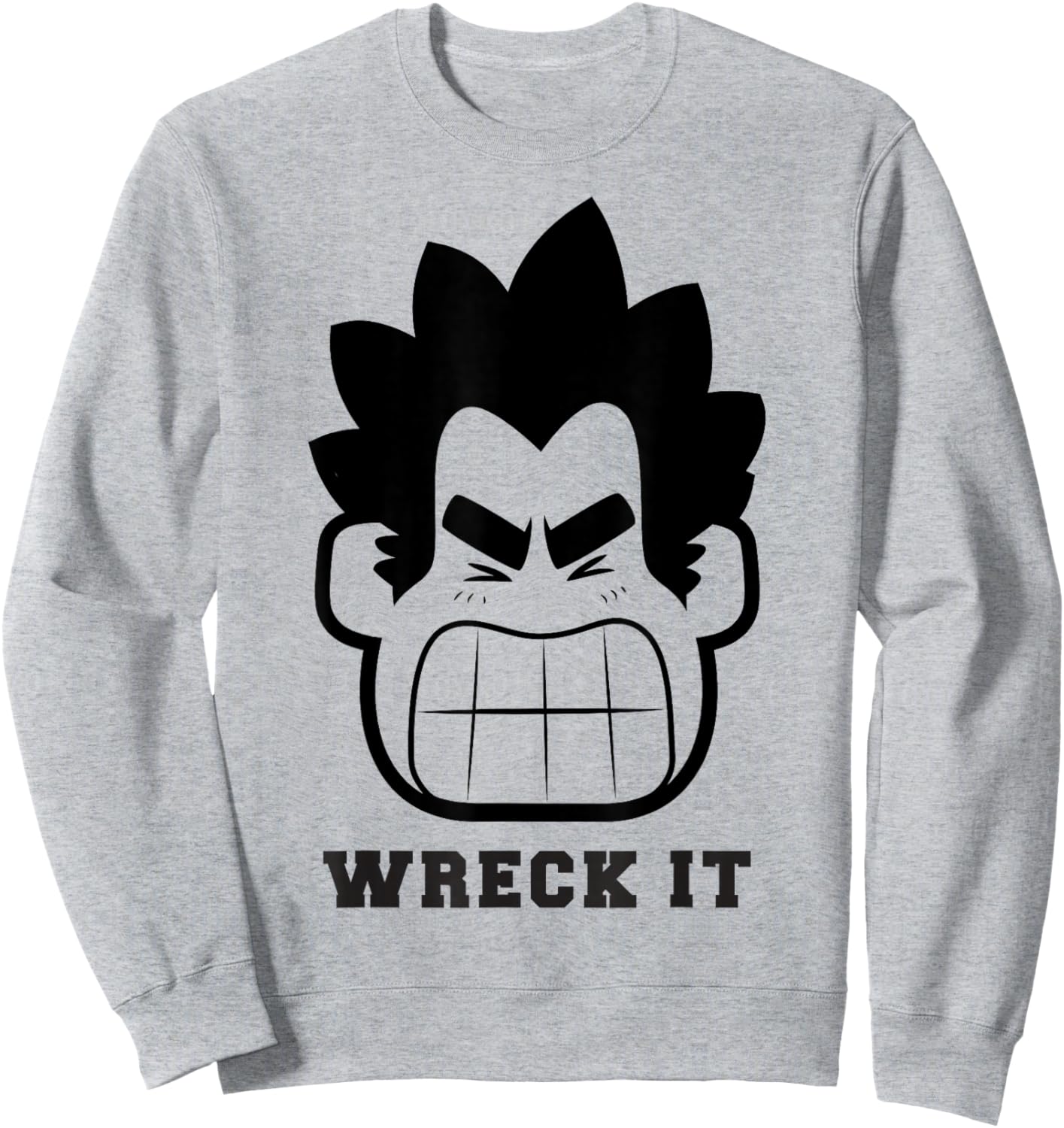 Disney Wreck-It Ralph Wreck It Angry Ralph Big Face Sweatshirt - Sweatshirt | Ash