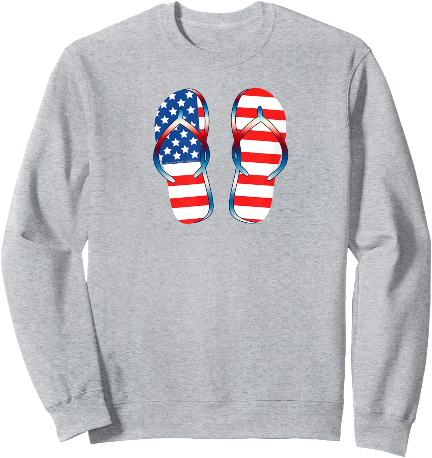 Patriotic USA Flag Summer Flip Flops - 4th of July Sweatshirt - Sweatshirt | Ash
