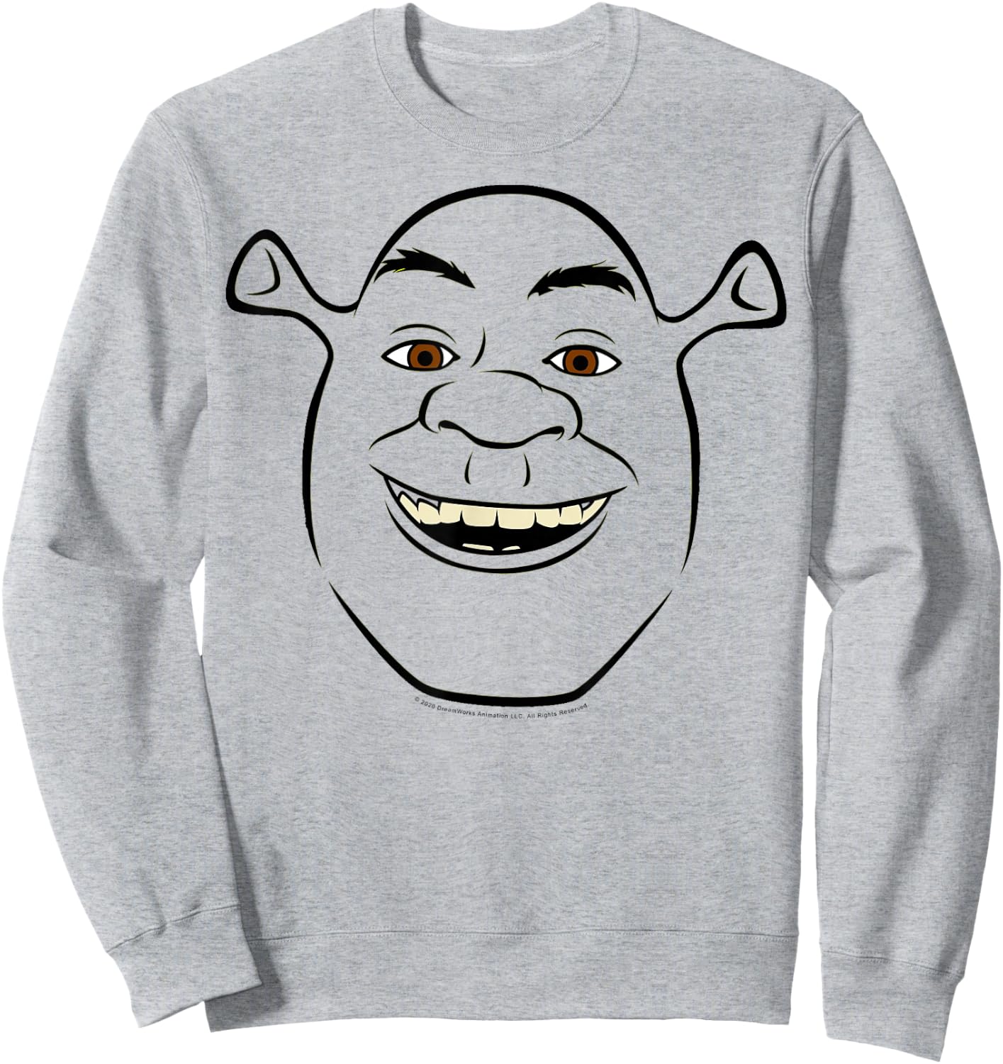 Shrek Big Face Outline Sweatshirt - Sweatshirt | Ash