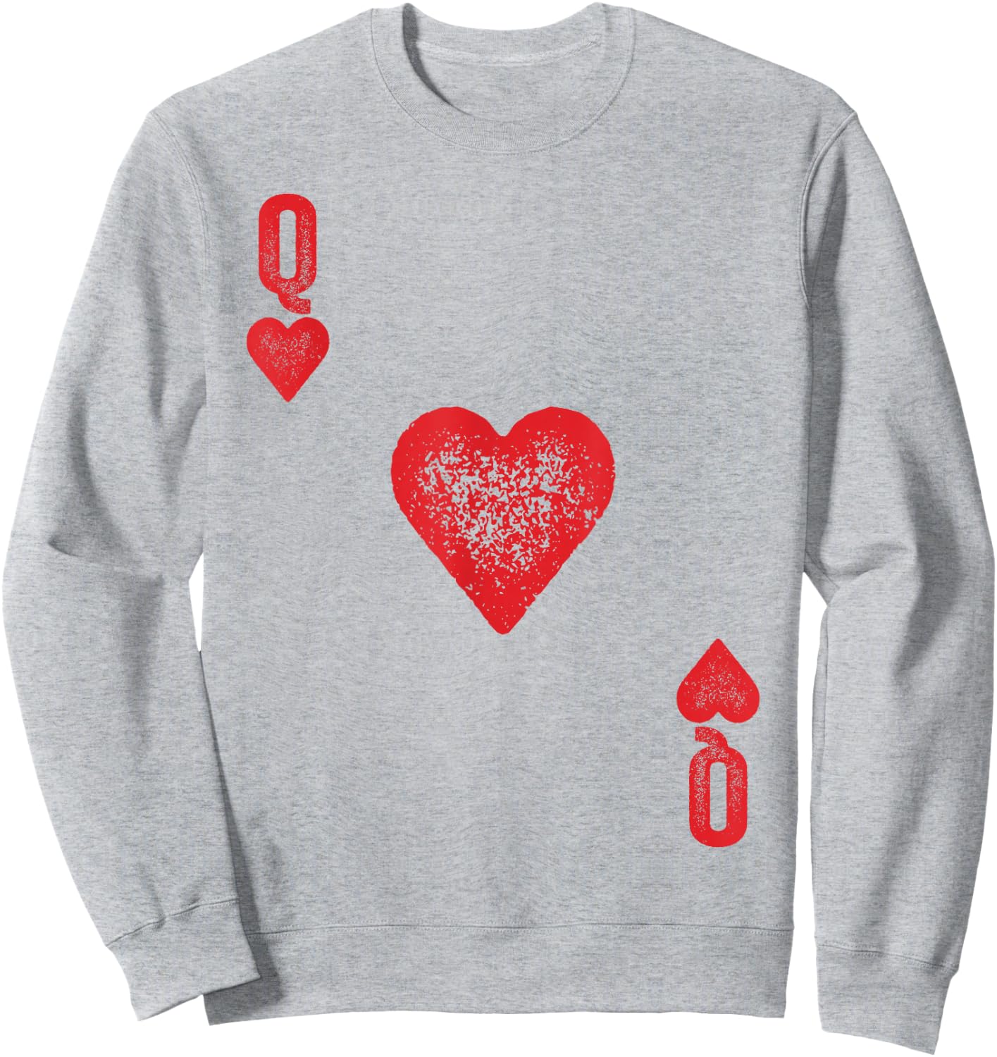 Queen of Hearts Shirt Adult Men Women Kids Card Costume Sweatshirt - Sweatshirt | Ash