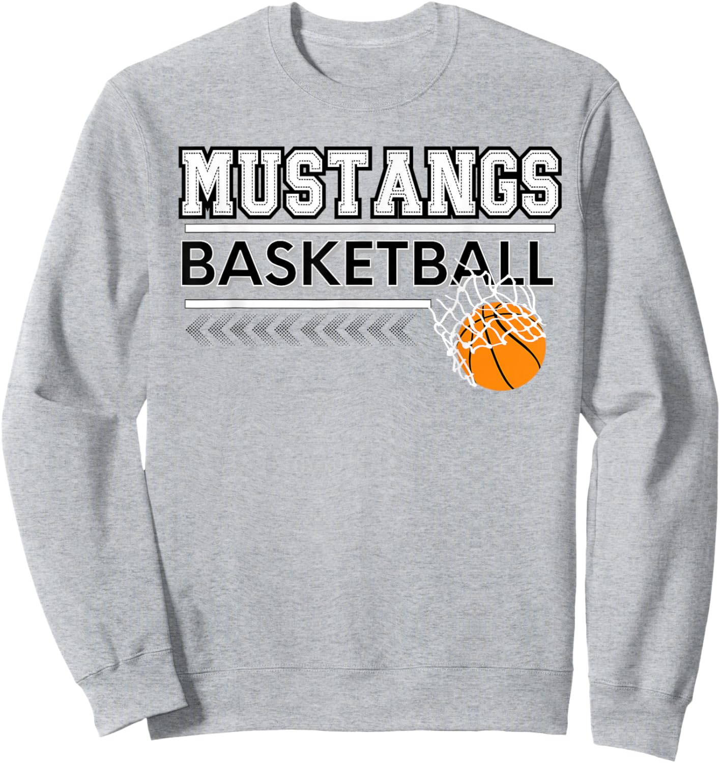 Mustangs School Spirit Sports Basketball School Teacher Women Kids Sweatshirt - Sweatshirt | Ash