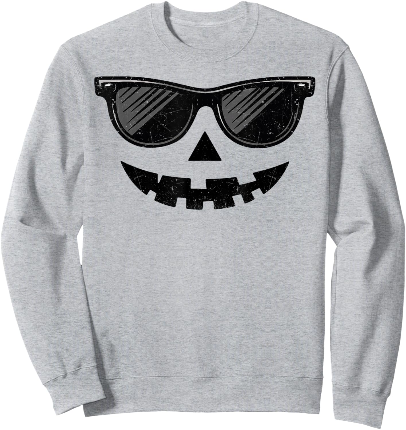 Funny Jack O Lantern Face Pumpkin Halloween Costume Men Boys Sweatshirt - Sweatshirt | Ash