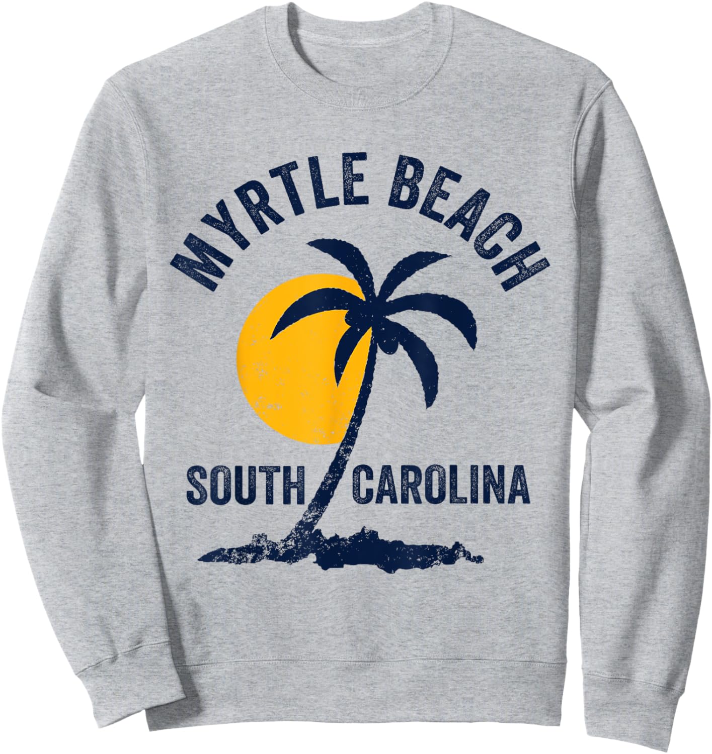 Family Vacation Retro Sunset South Carolina Myrtle Beach Sweatshirt - Sweatshirt | Ash