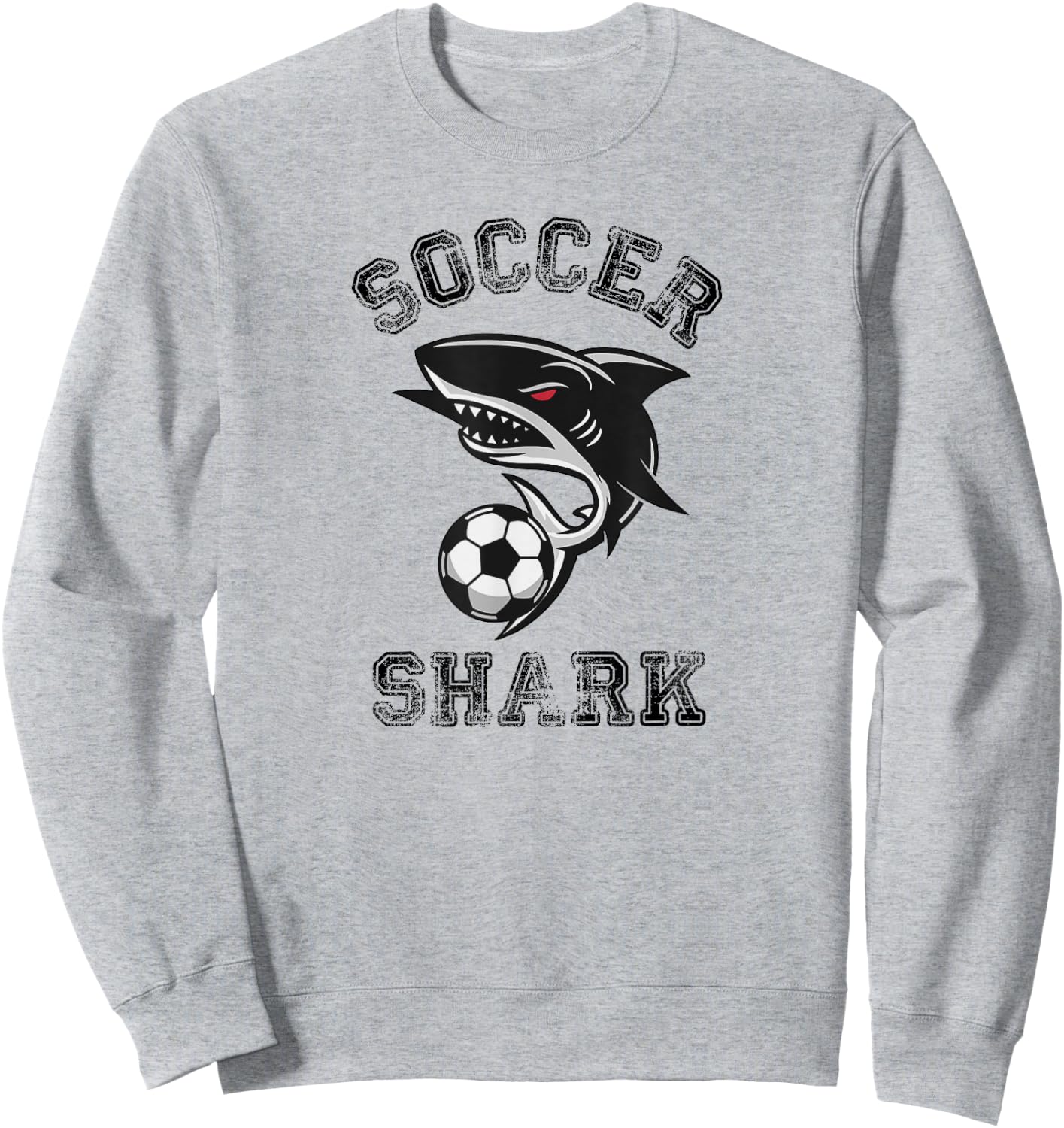 Soccer Shark Graphic Sweatshirt - Sweatshirt | Ash
