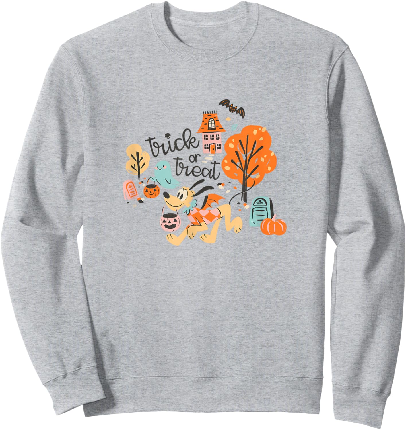 Disney Mickey and Friends Halloween Trick Or Treat Pluto Sweatshirt - Sweatshirt | Ash