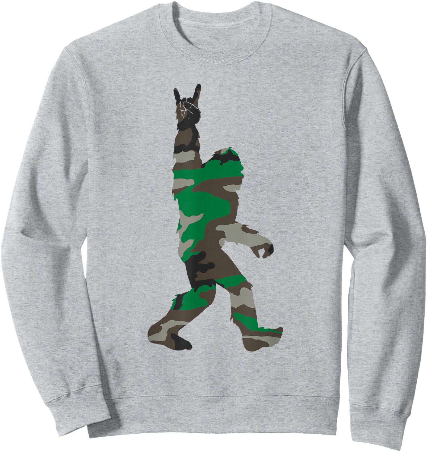 Bigfoot Rock and Roll Orange Camo Hunting Safety Gift Sweatshirt - Sweatshirt | Ash