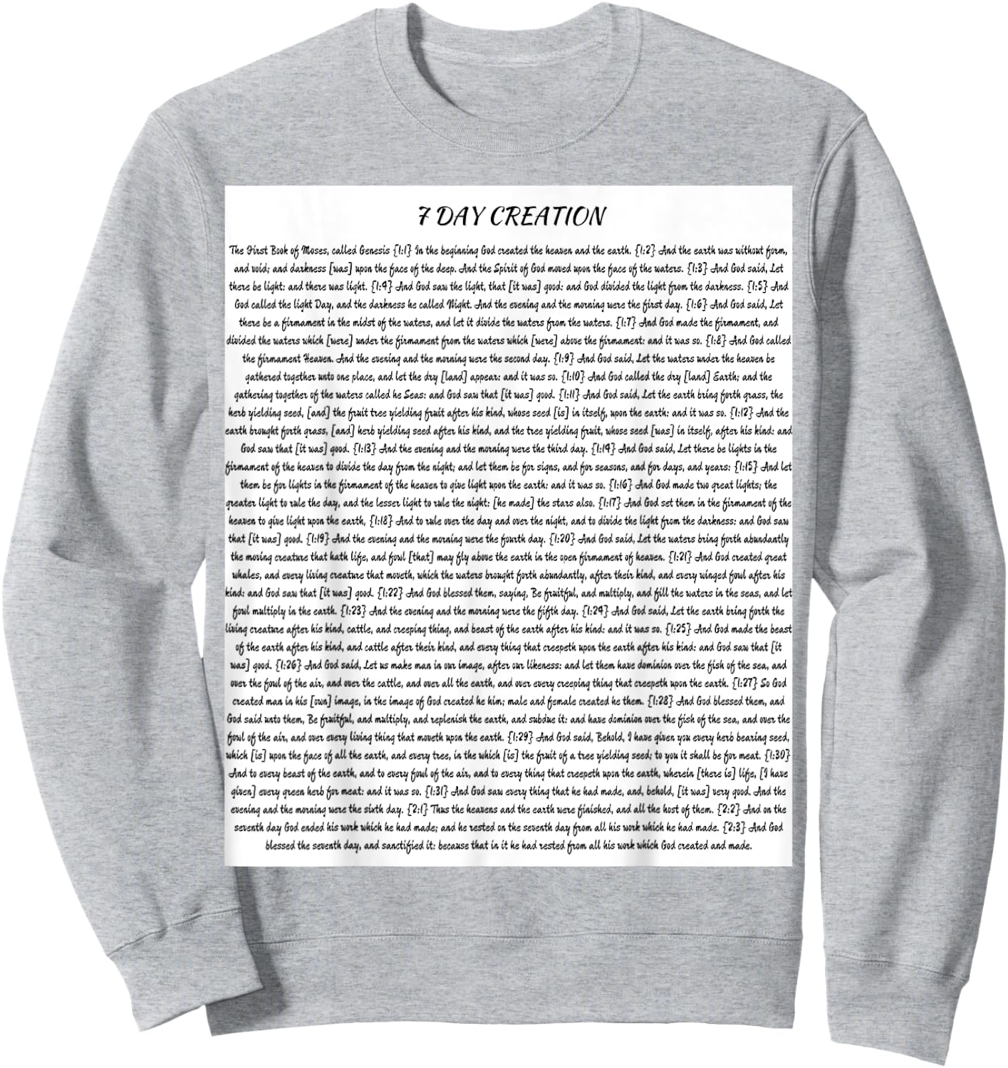 7 Day Creation Black Print Sweatshirt - Sweatshirt | Ash