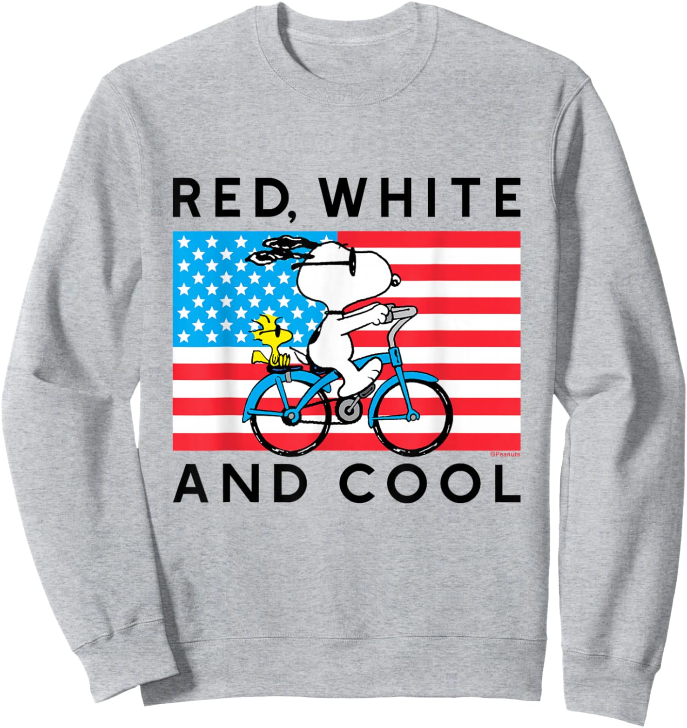 Peanuts Red White Cool Bike Sweatshirt - Sweatshirt | Ash