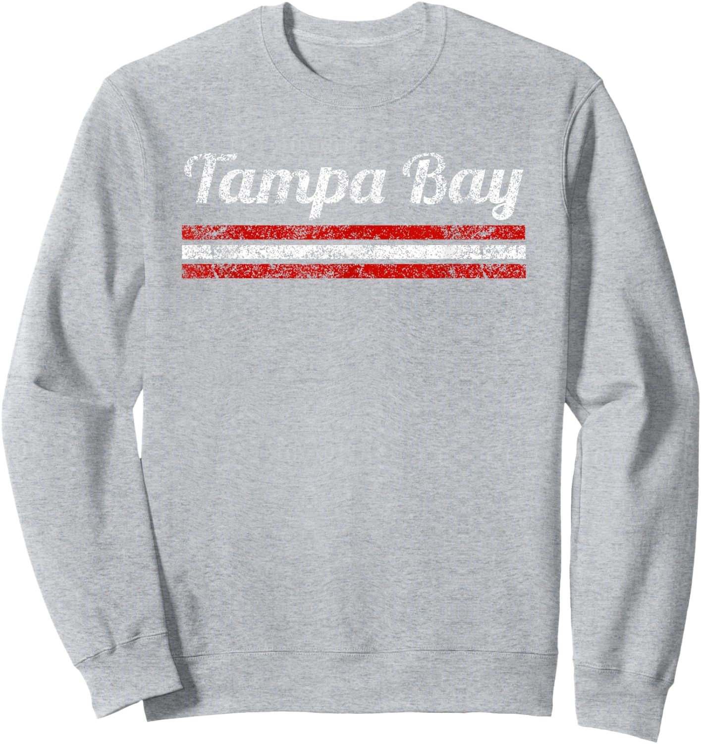 Tampa Bay Florida Retro Vintage Weathered Stripe Throwback Sweatshirt - Sweatshirt | Ash