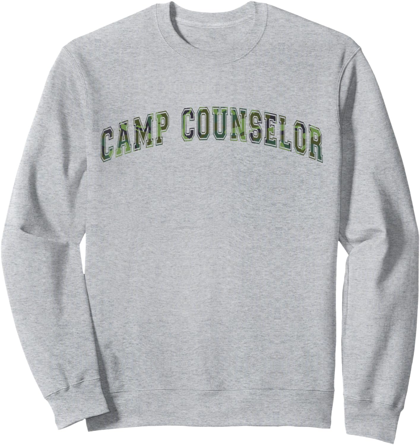 Camo CAMP COUNSELOR Summer Campground Crew Trainer Director Sweatshirt - Sweatshirt | Ash