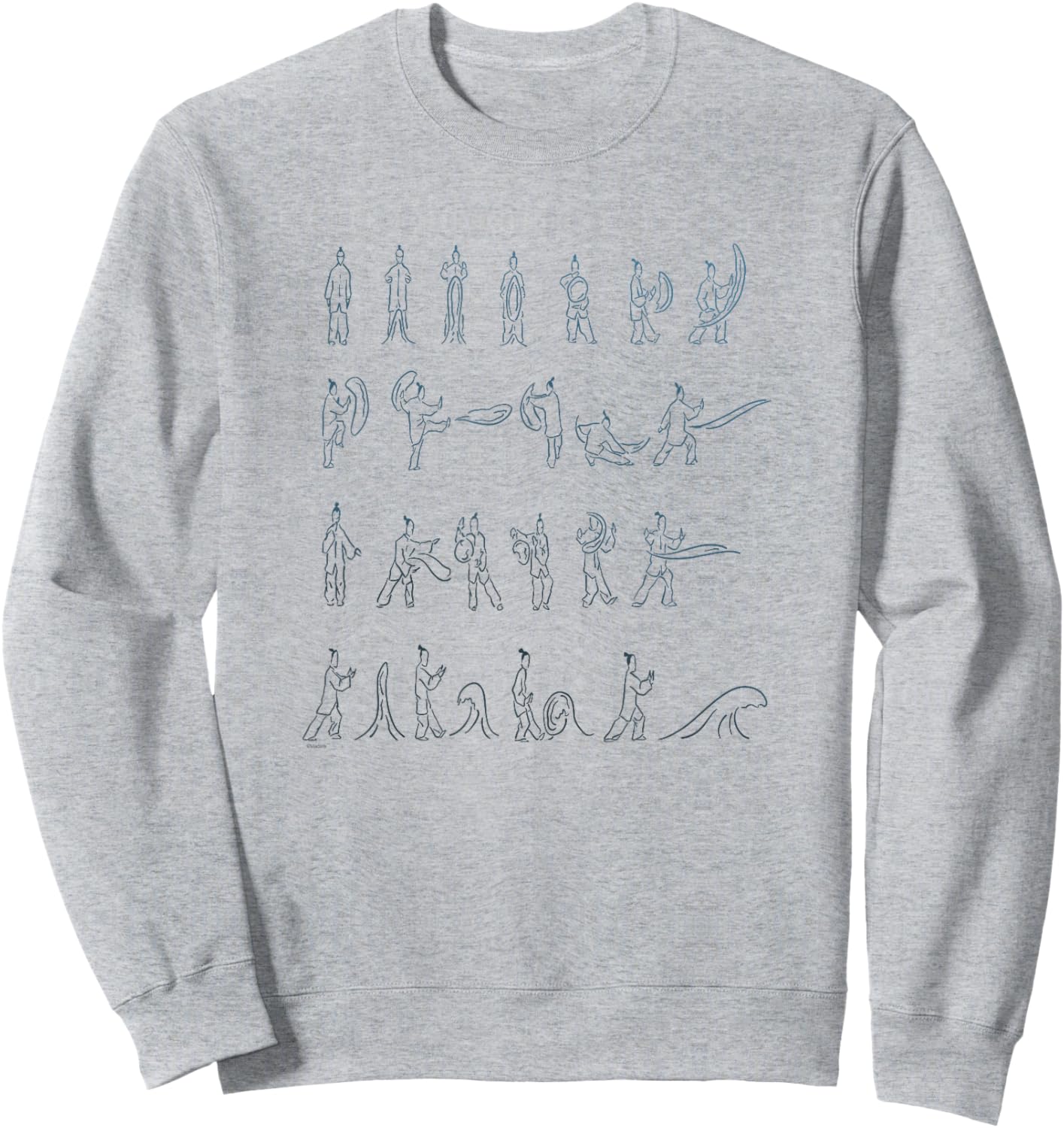 Avatar: The Last Airbender Waterbending Scroll Postures Sweatshirt - Sweatshirt | Ash