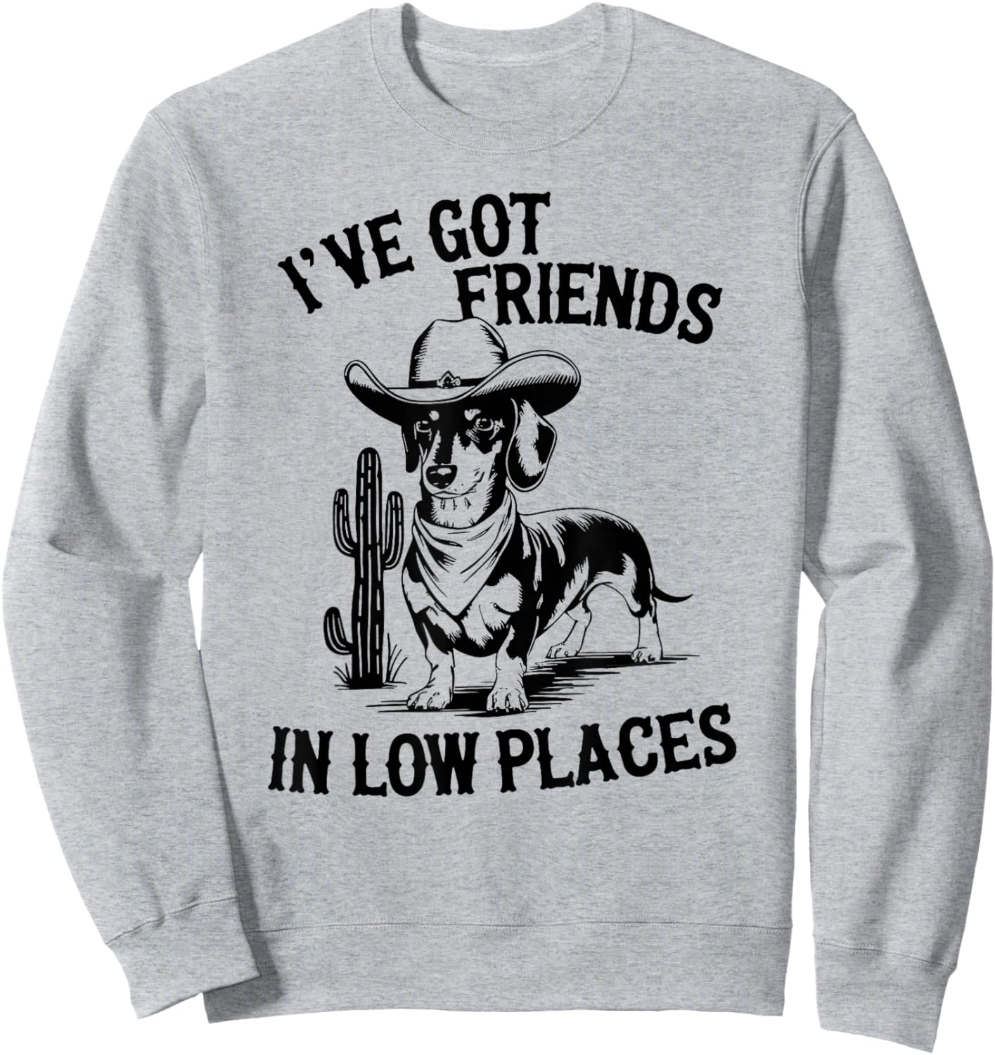 I've Got Friends In Low Places funny Dachshund Wiener Dog Sweatshirt - Sweatshirt | Ash
