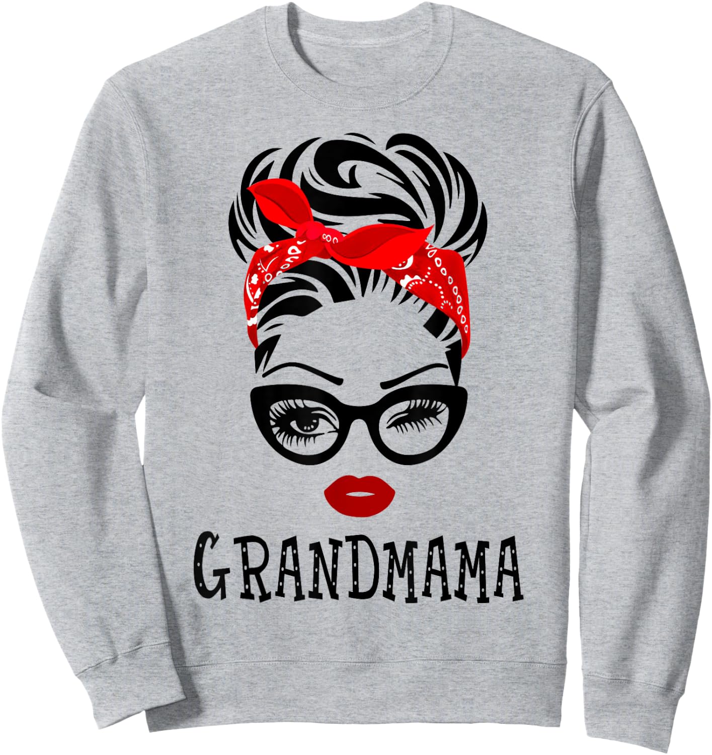 GRANDMAMA Wink Eye Woman Face Gift GRANDMAMA Sweatshirt - Sweatshirt | Ash