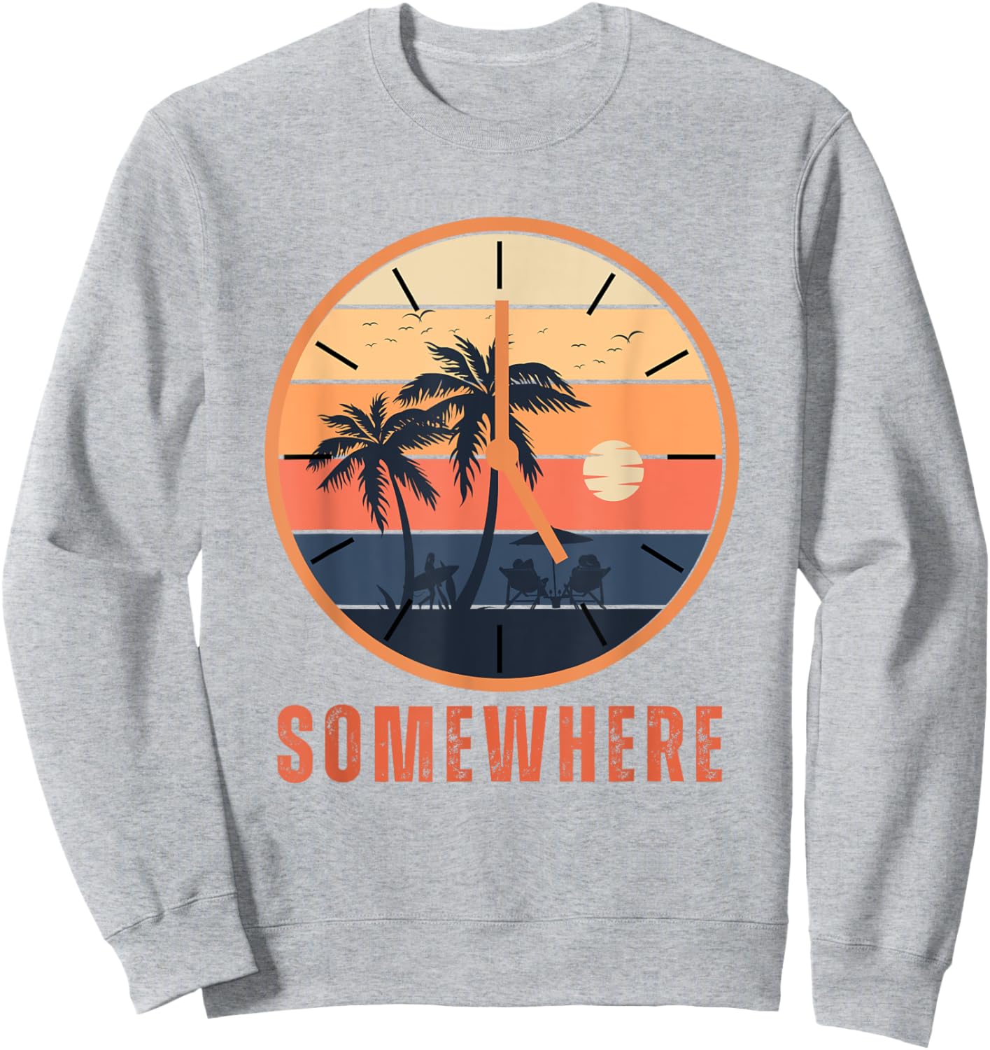It's 5 O'clock Somewhere Retro Sunset Beach Shirt Women Sweatshirt - Sweatshirt | Ash