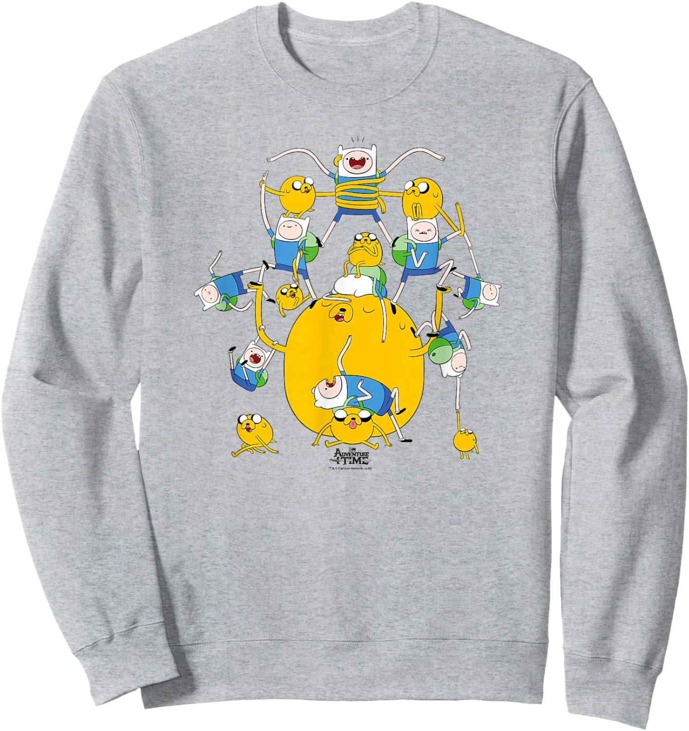 Adventure Time Finn & Jake Group Sweatshirt - Sweatshirt | Ash