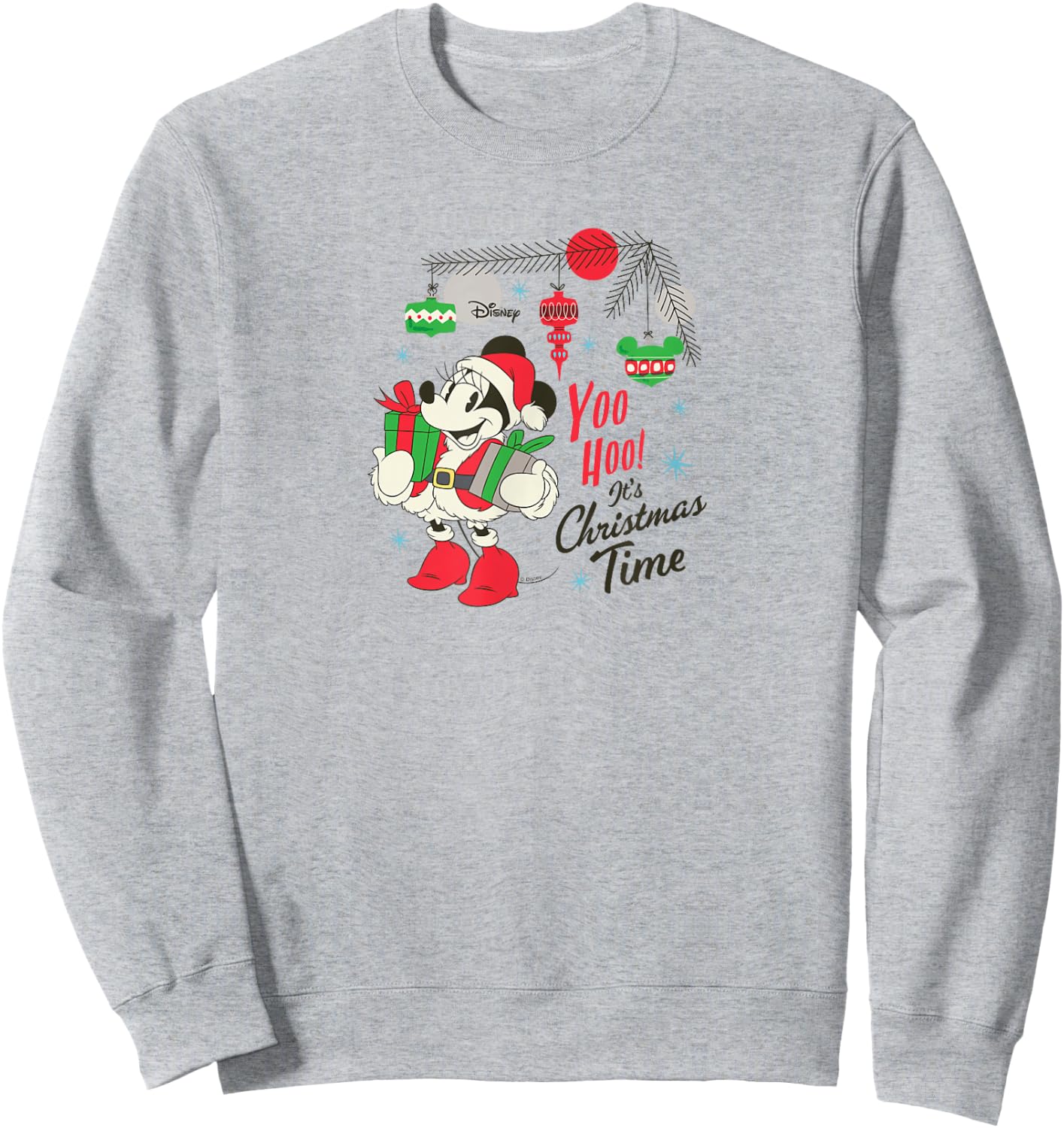 Disney - Minnie Santa Yoo Hoo It's Christmas Time Sweatshirt - Sweatshirt | Ash