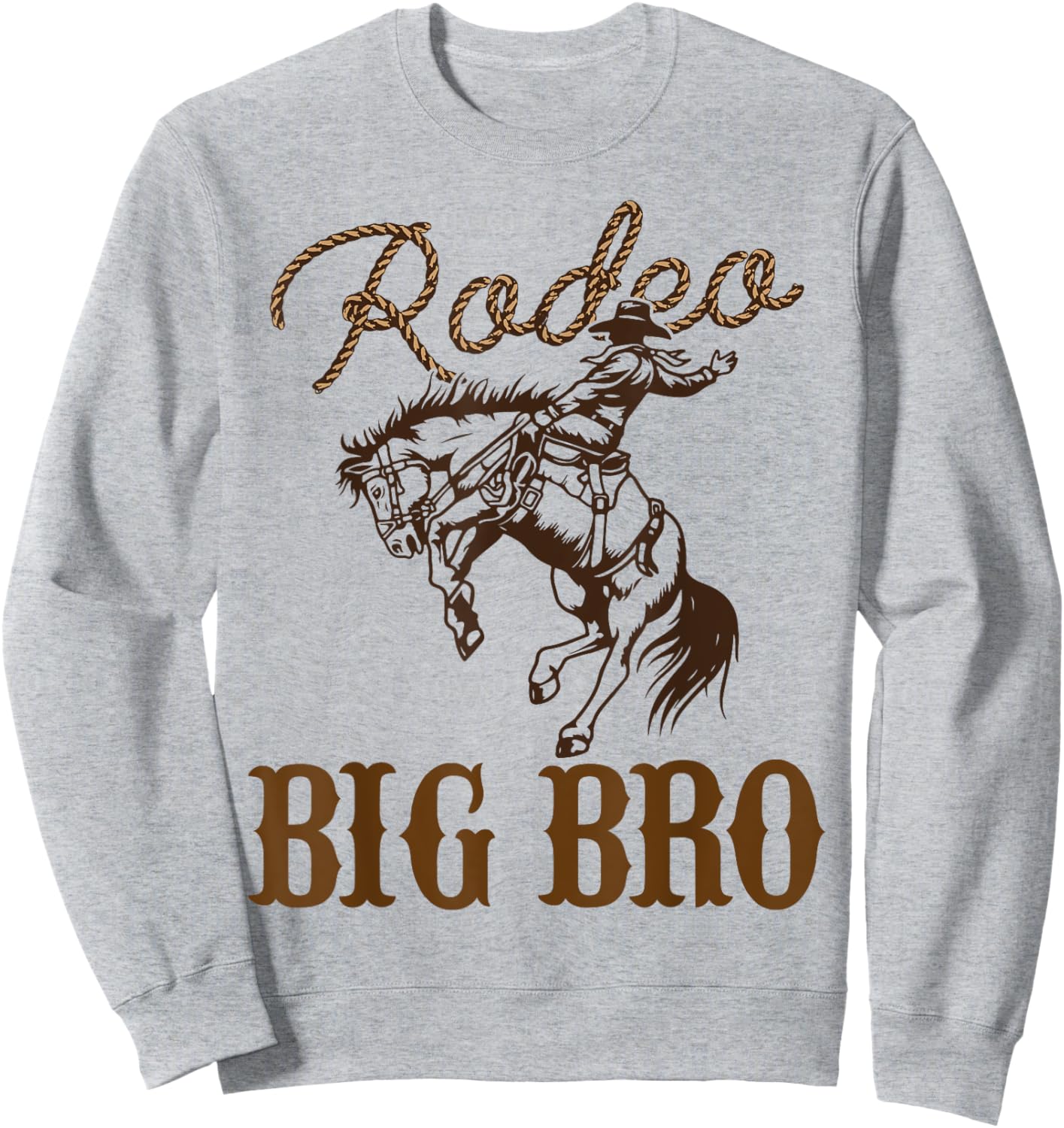 Big Bro Birthday Cowboy Cowgirl Western Rodeo Brother Party Sweatshirt - Sweatshirt | Ash
